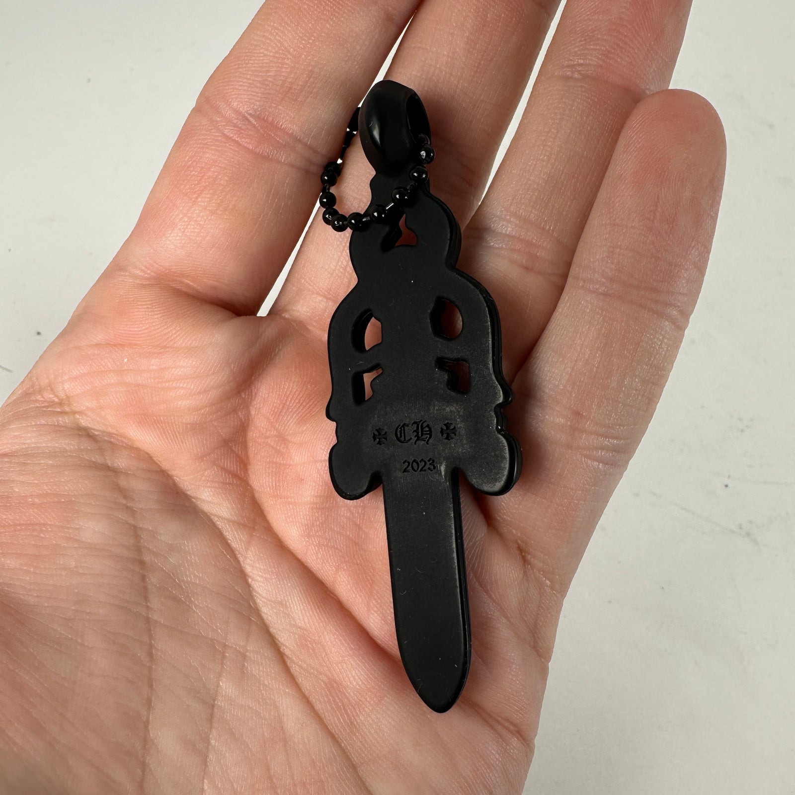 Chrome Hearts Black Dagger Silicone Necklace