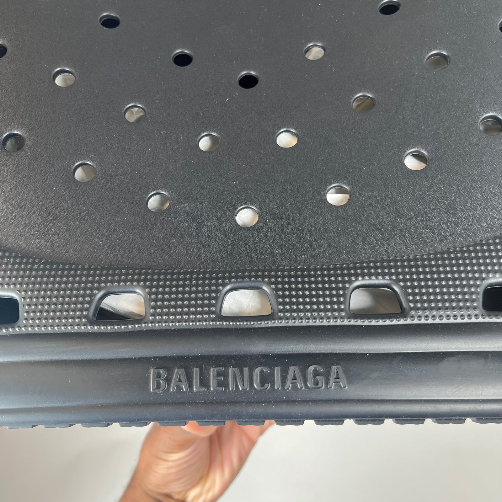 Balenciaga x Croc FW22 Black Large Perforated Tote Bag