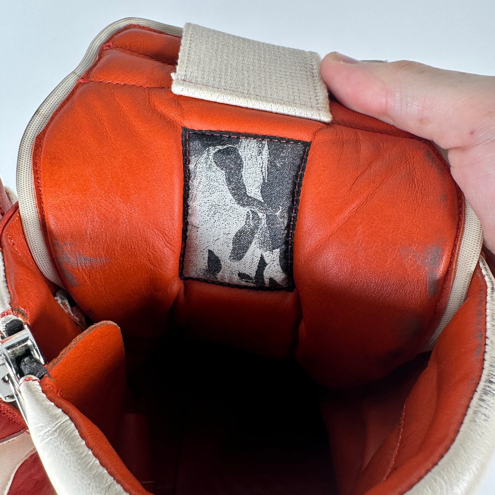 Rick Owens Orange Lamb Leather Geobaskets Size 41