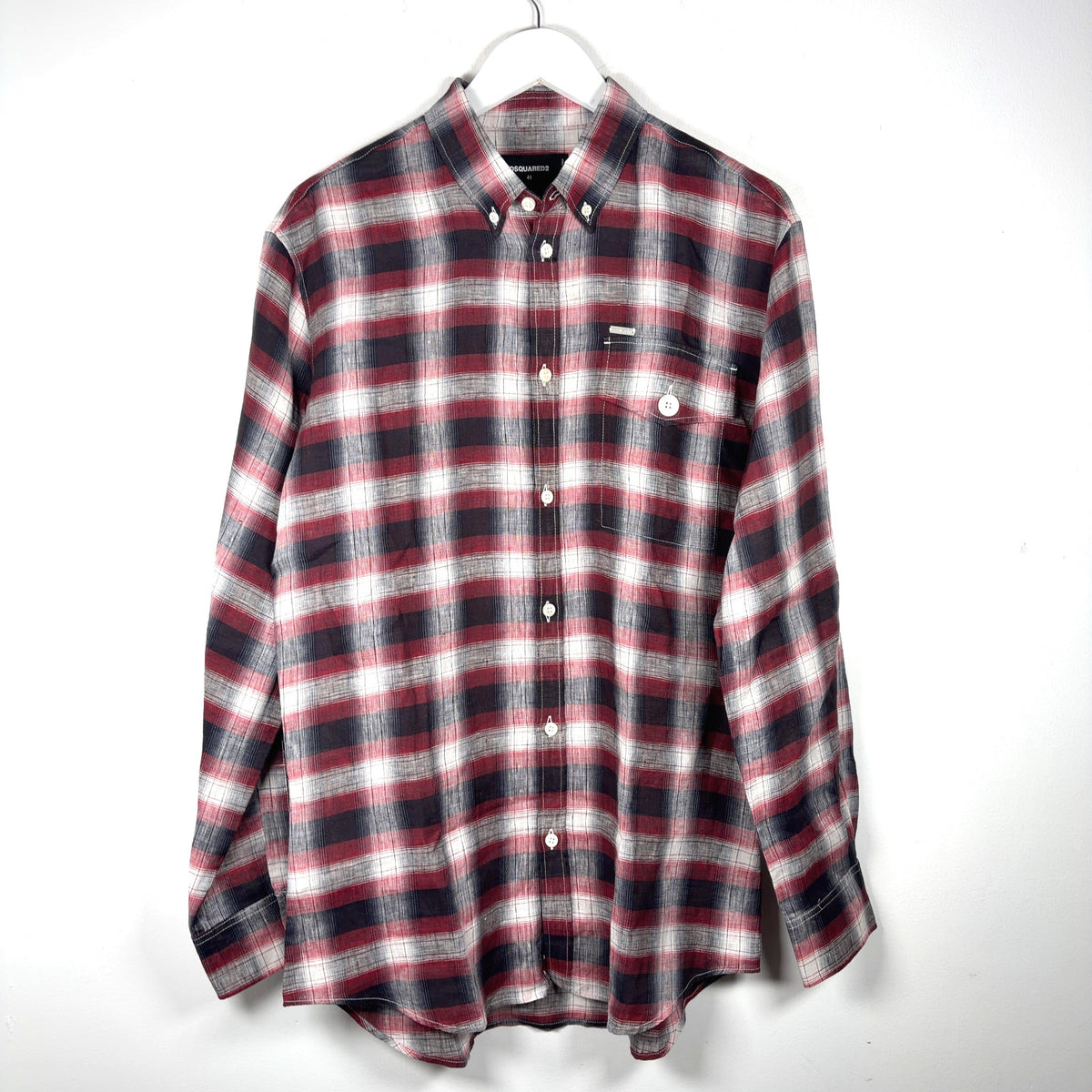 DSquared2 Metal Plaque Button-Up Shirt