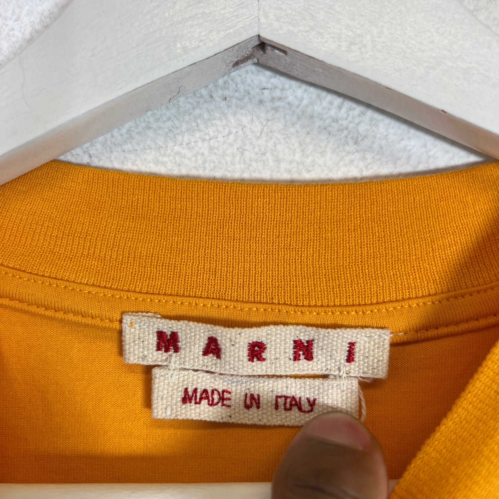Marni Yellow Spell Out Graphic T-Shirt Size M