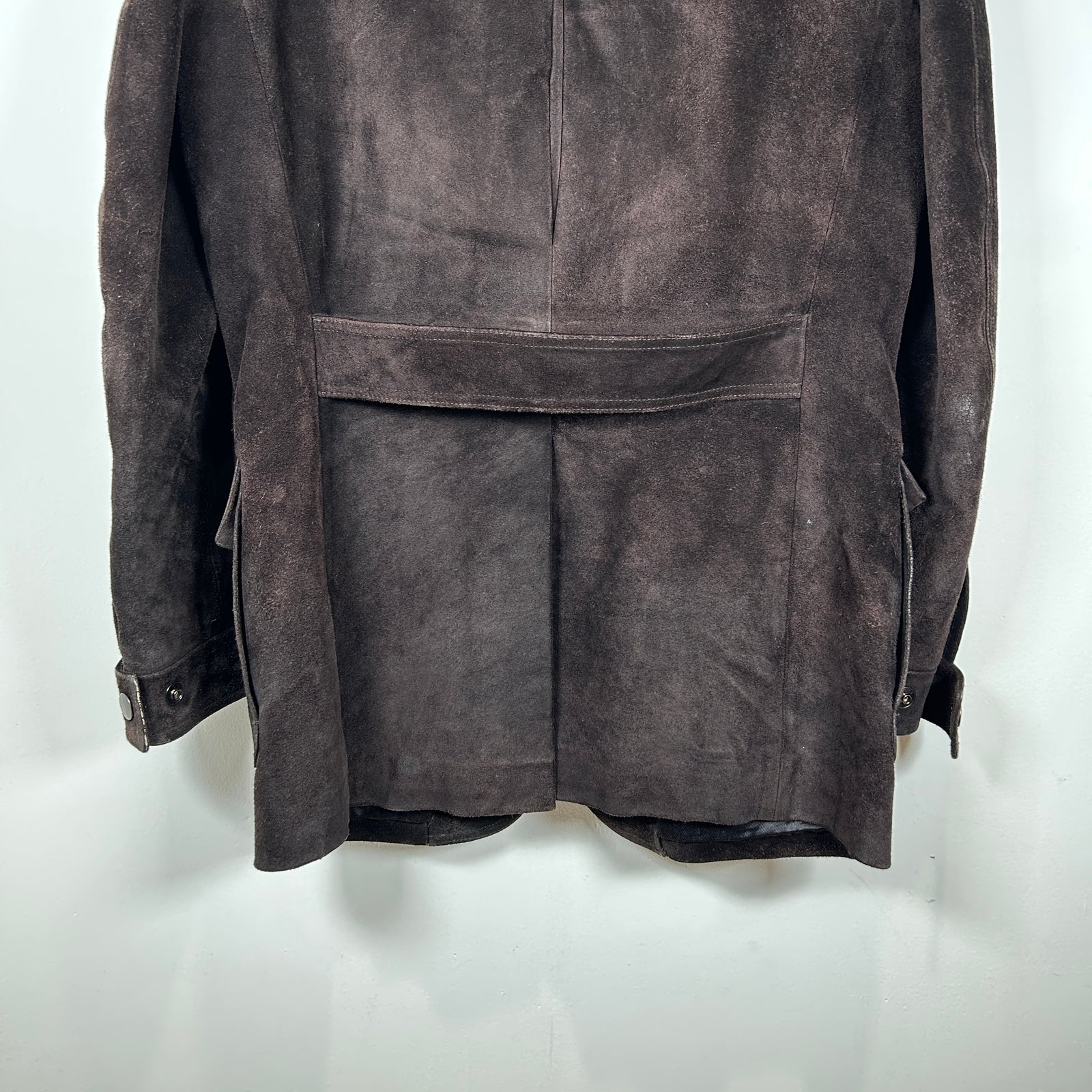 Gucci Brown Suede Leather Over Coat Size 50it
