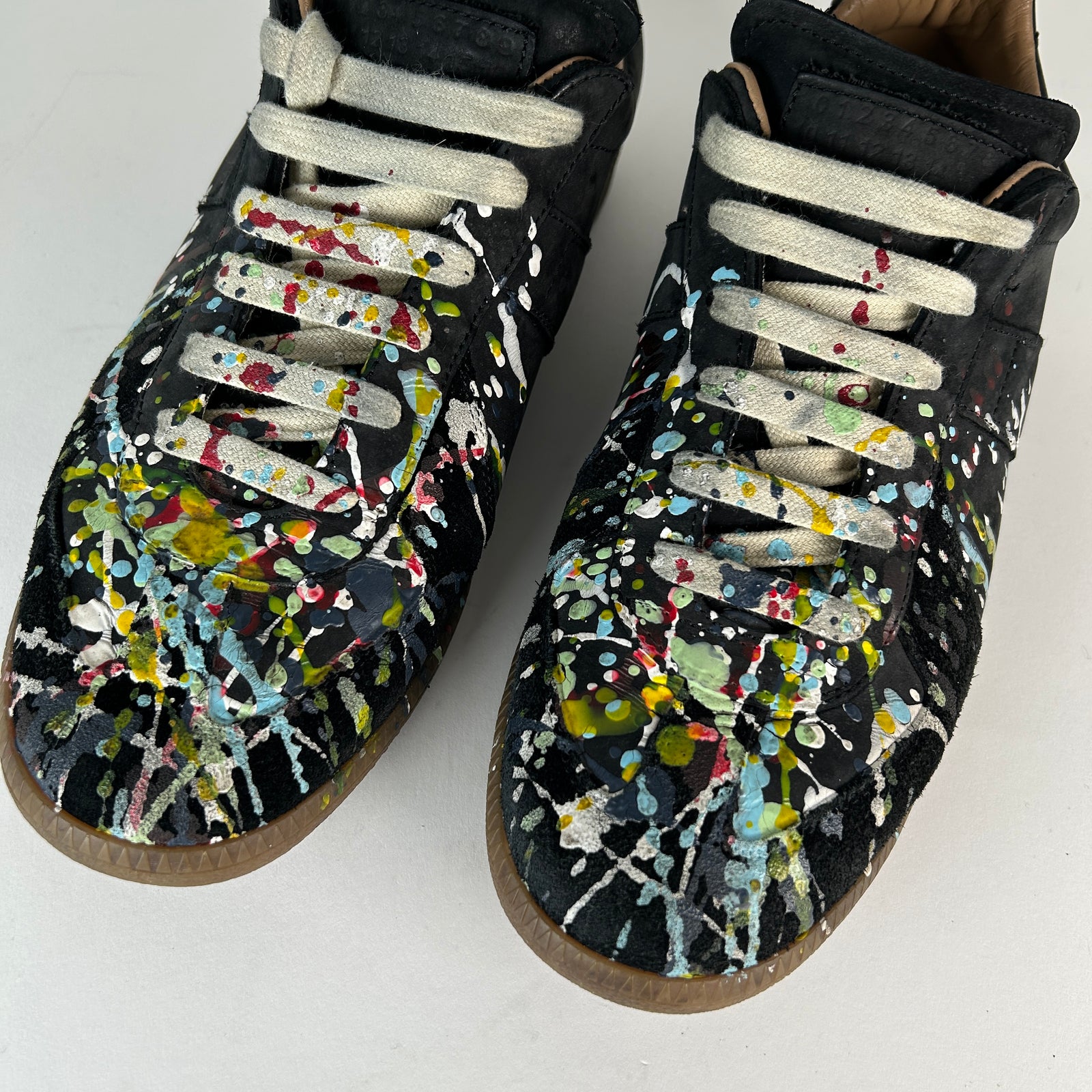 Maison Margiela Black Paint Splatter Gat Size 41