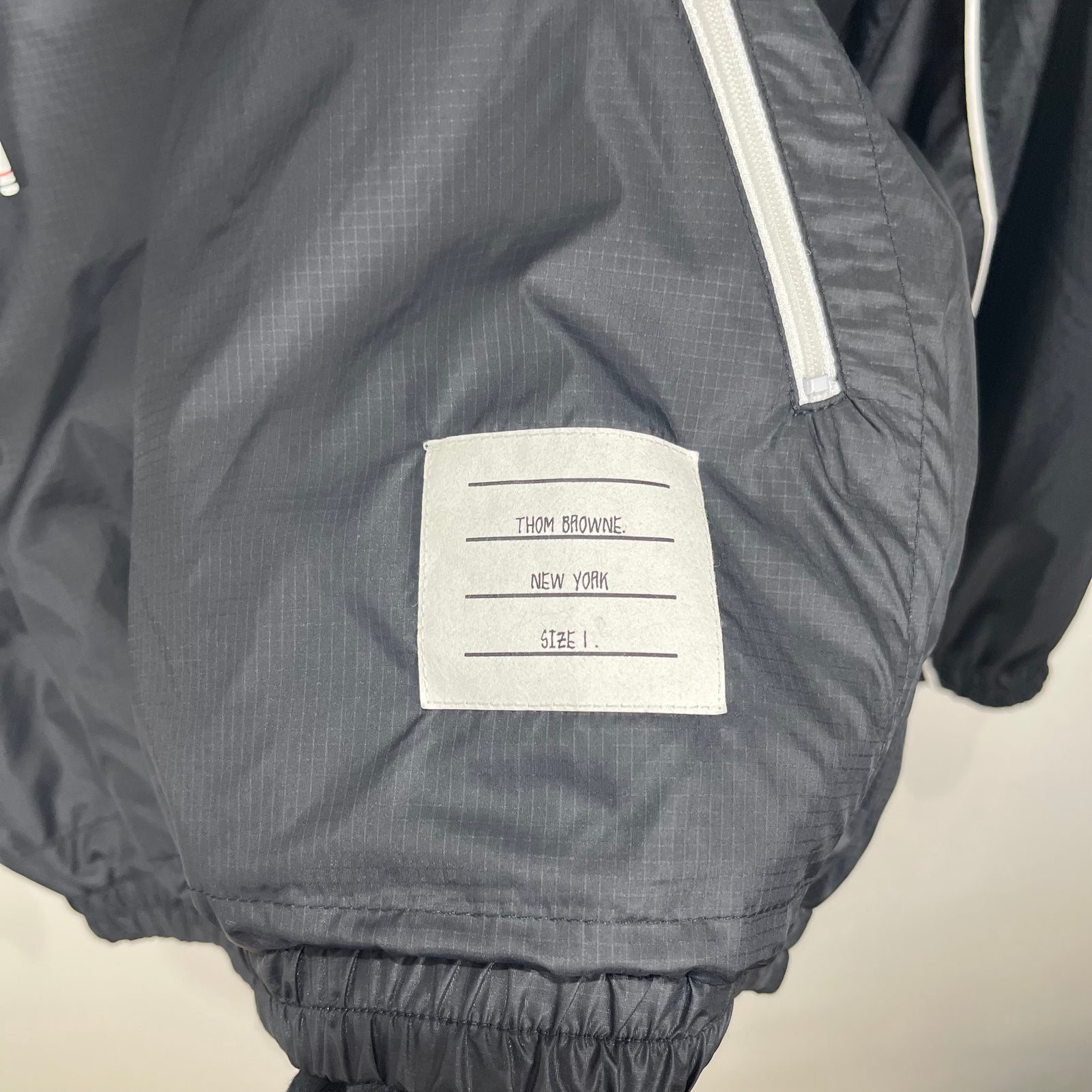 Thom Browne 1/2 Zip Navy Windbreaker Size 1