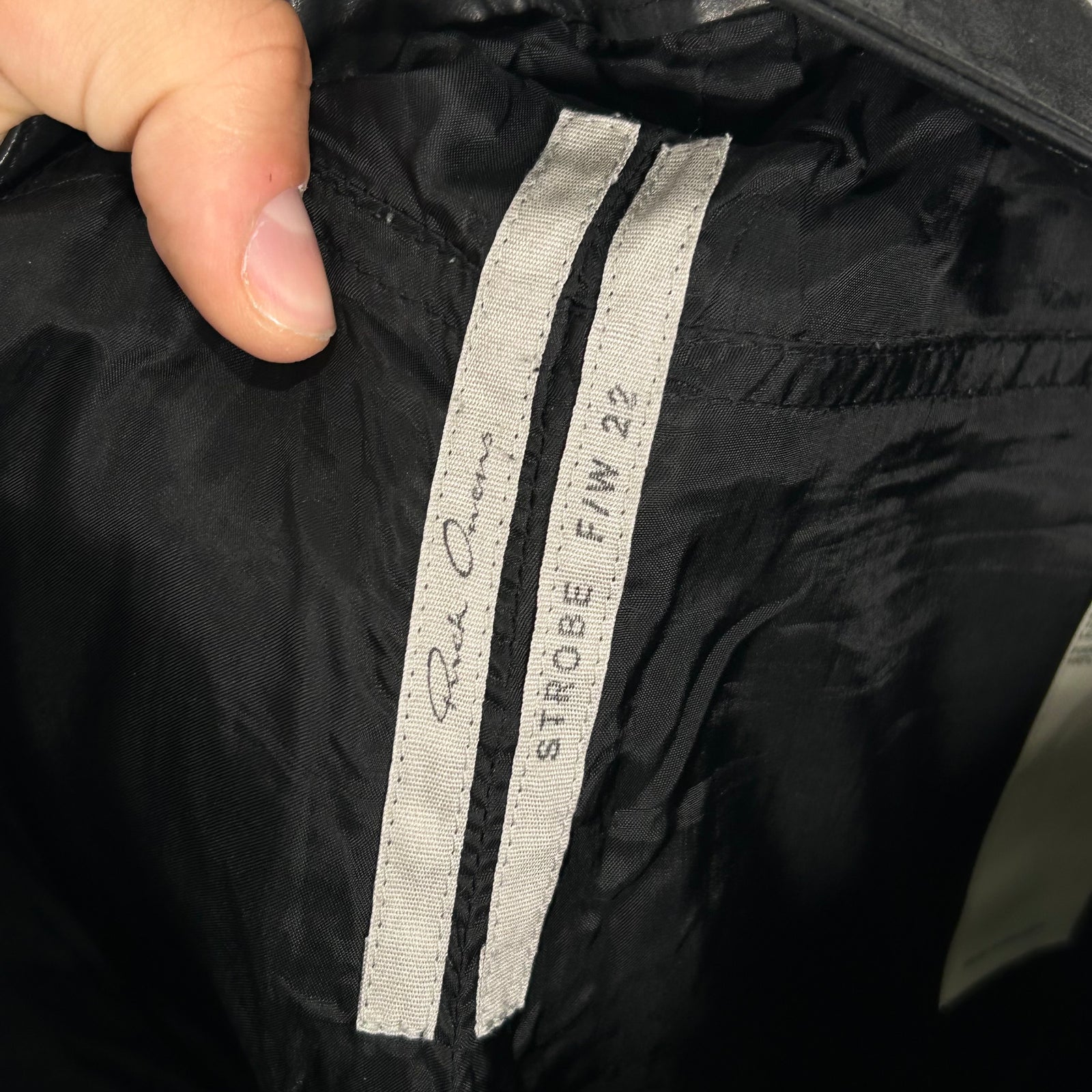 Rick Owens Black Calf Leather Tyrone F/W 22 Strobe Pants Size 46