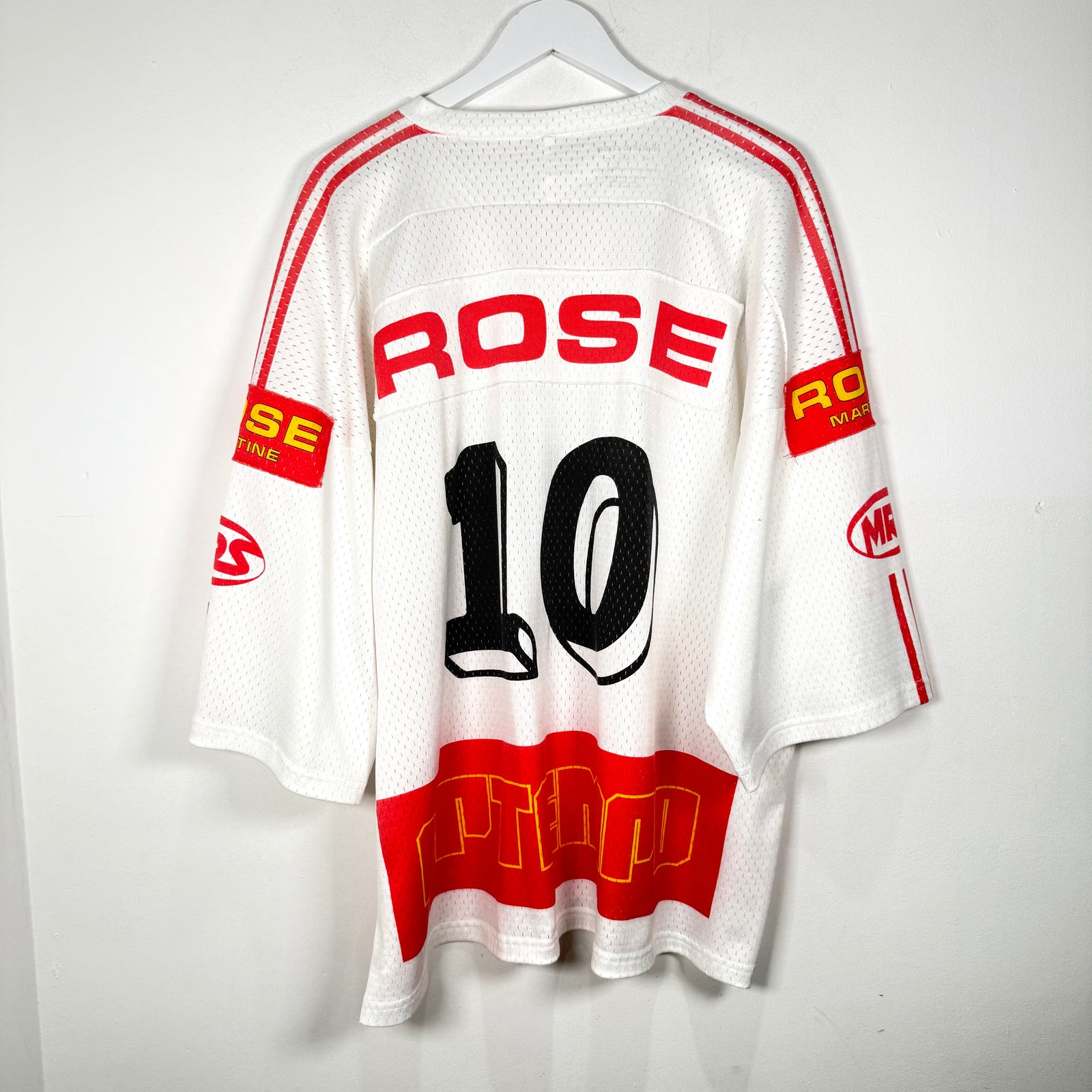Martine Rose White Oversized Football Jersey Size S