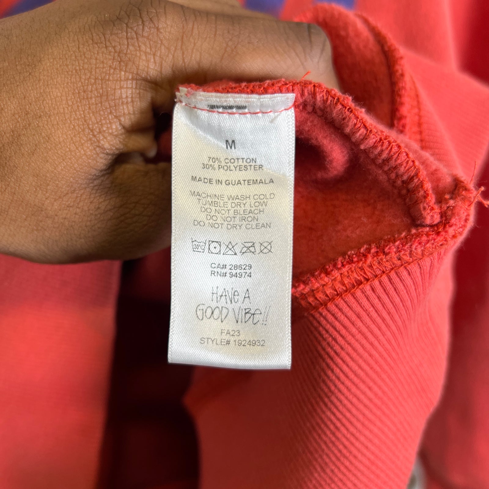 Stussy Orange Dizzy Stock Logo Hoodie Size M