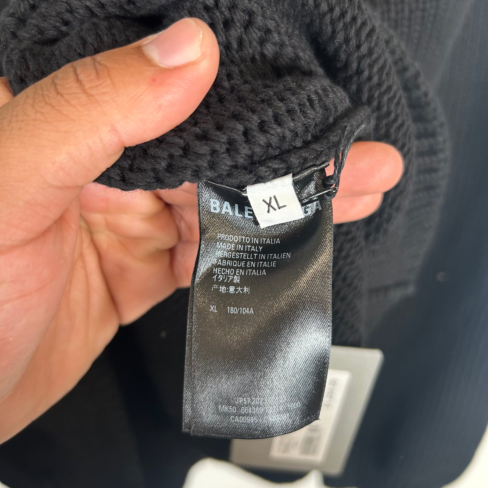 Balenciaga Black BB Laurel Crown Logo Knit Sweater Size XL