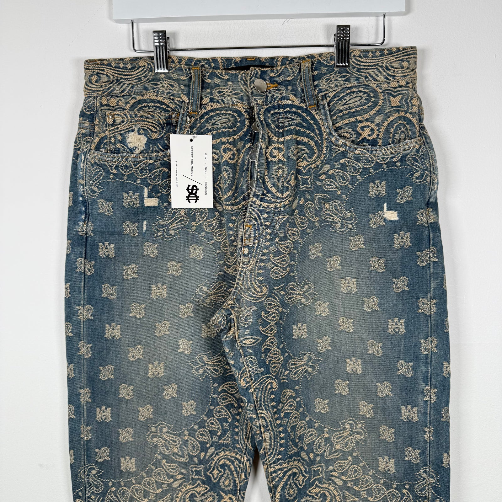 Amiri Bandana Paisley Denim Pants Size 30