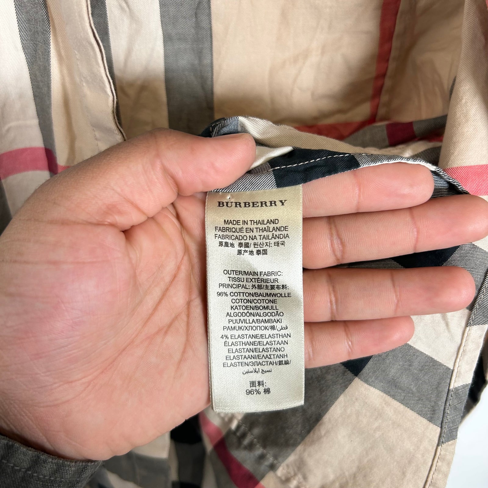 Burberry Tan Check Button Up Size M