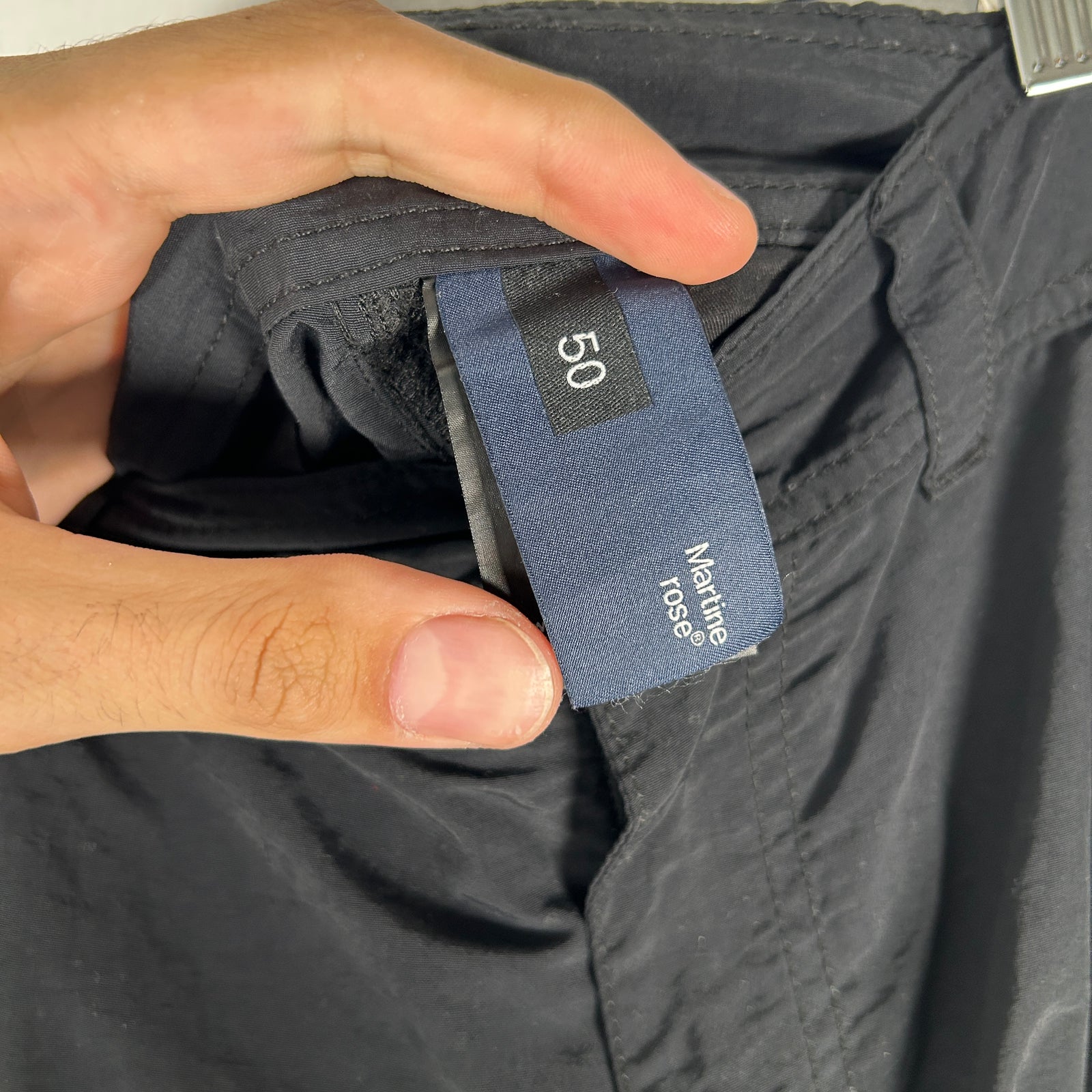 Martine Rose Black Adjustable Waist Cargo Pants Size 50