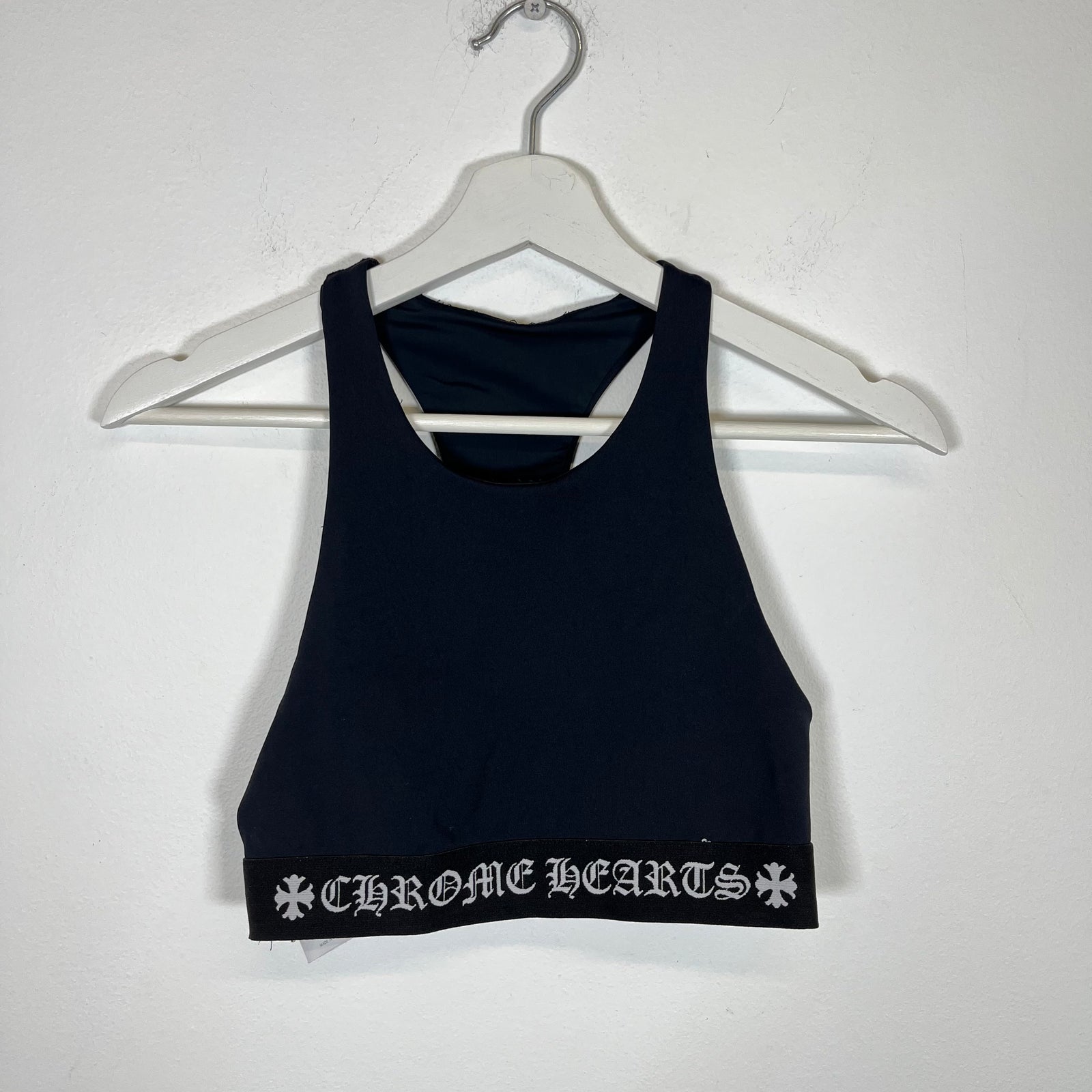 Chrome Hearts Black Sports Bra