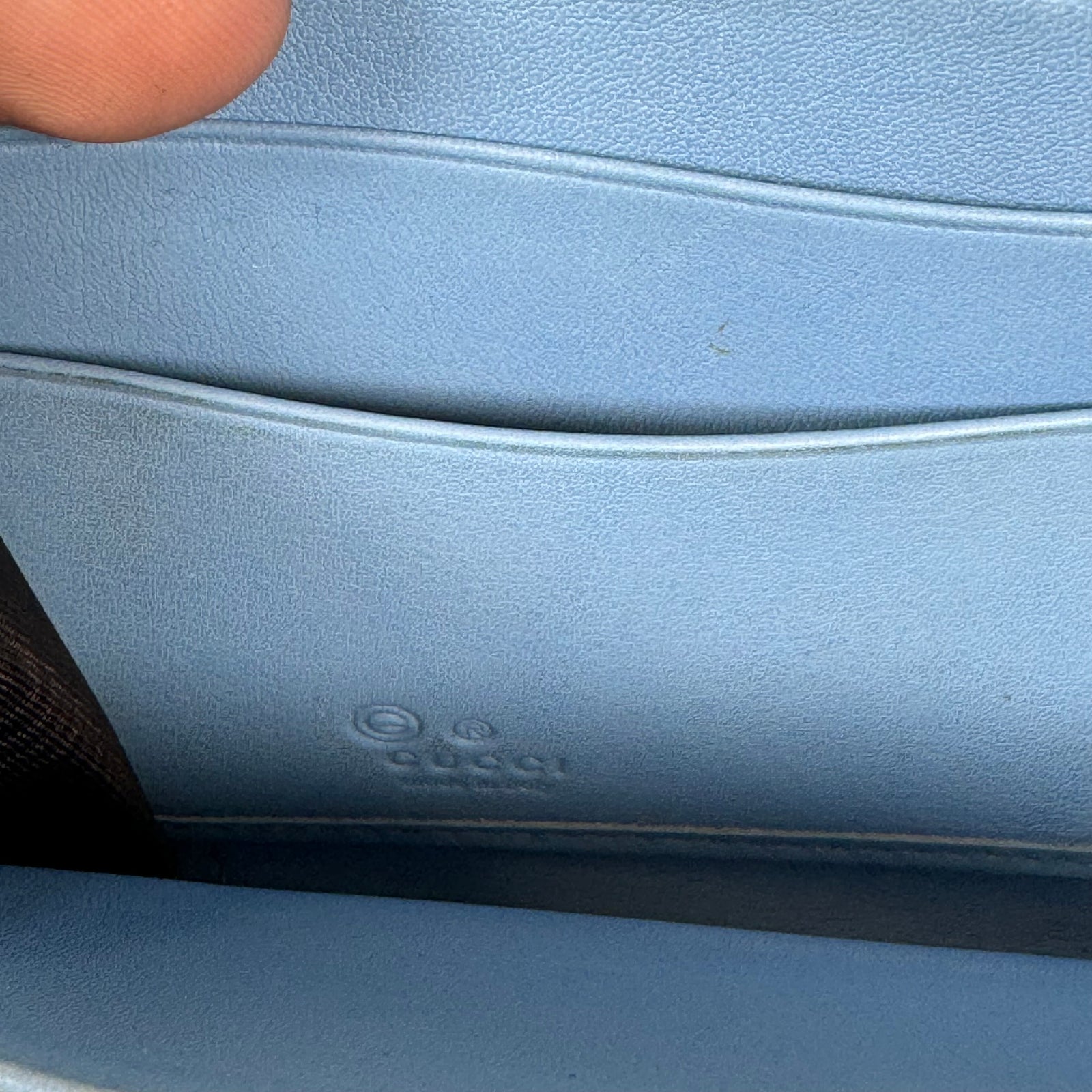 Gucci Light Blue Microguccissima Leather Zip Around Wallet