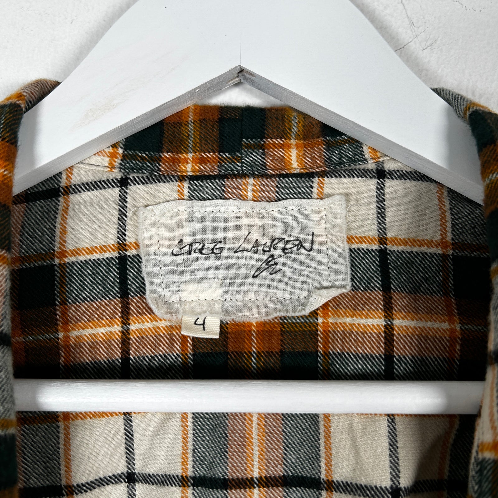 Greg Lauren Green/Yellow GL1 Flannel Size 4