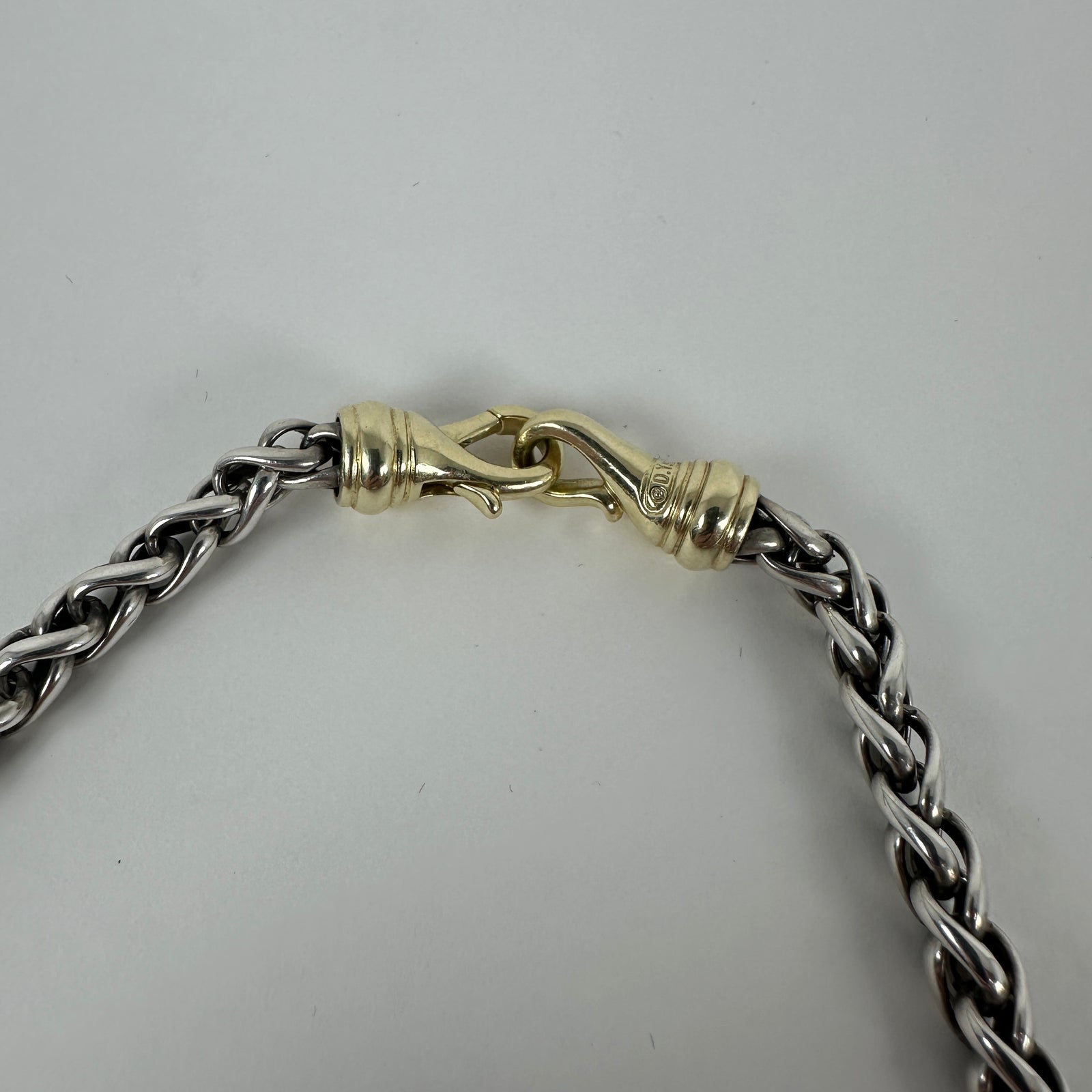 David Yurman Wheat Chain 14k Wallet Clasp Necklace