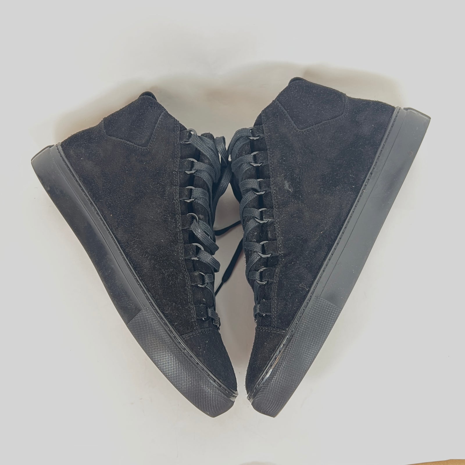 Balenciaga Black Suede Arena Sneakers Size 42