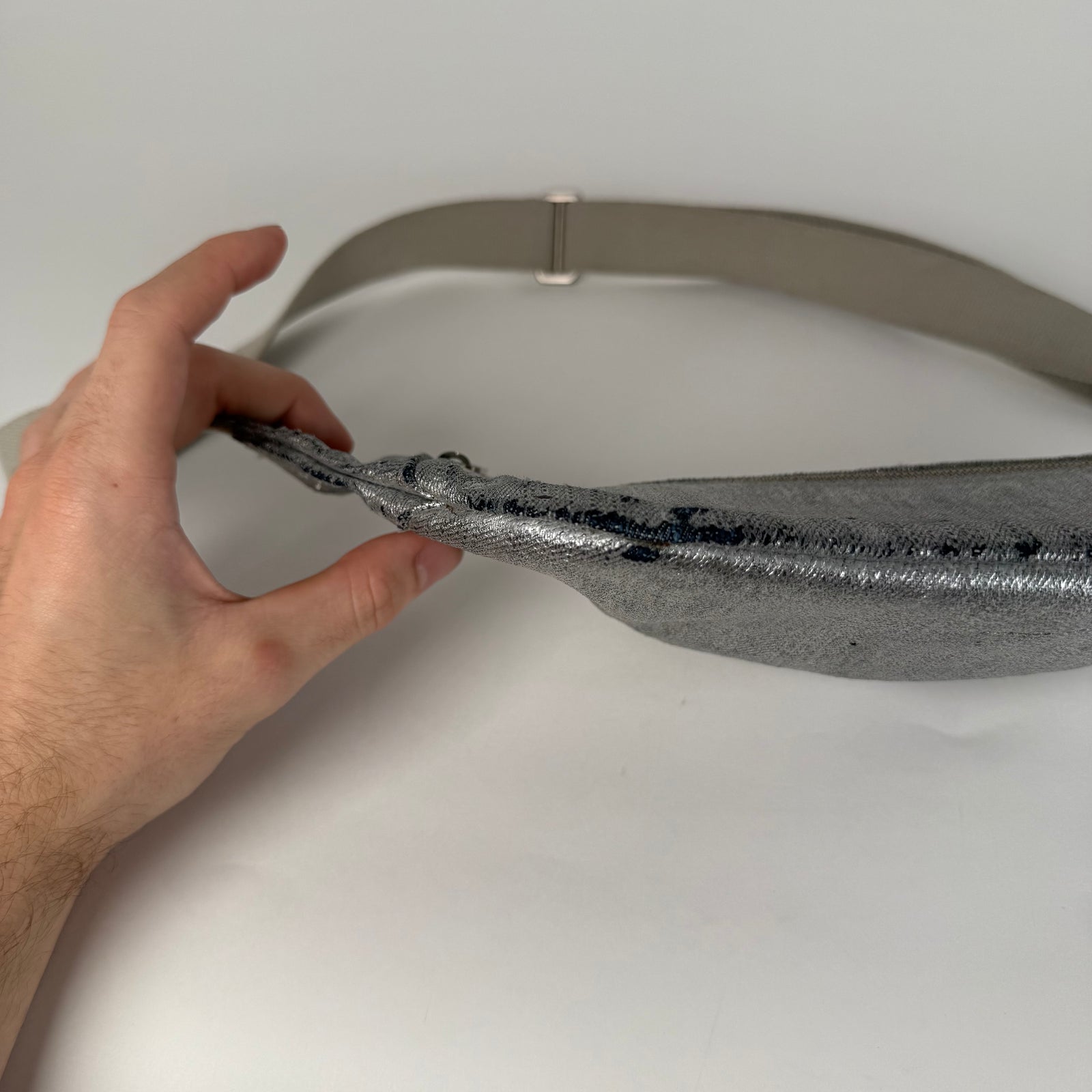 Rick Owens Waxed Metallic Belt Bag