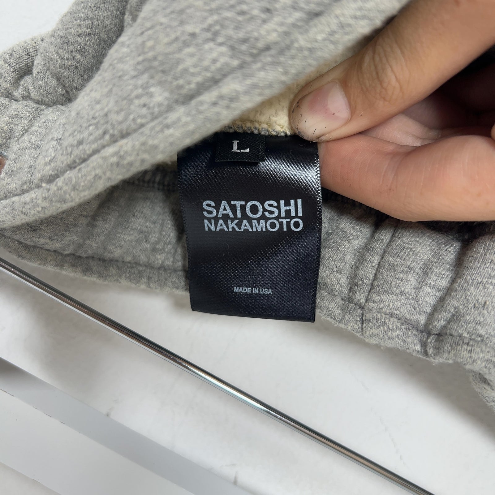 Satoshi Nakamoto Double Layer Studded Gemstone Logo Sweatpants