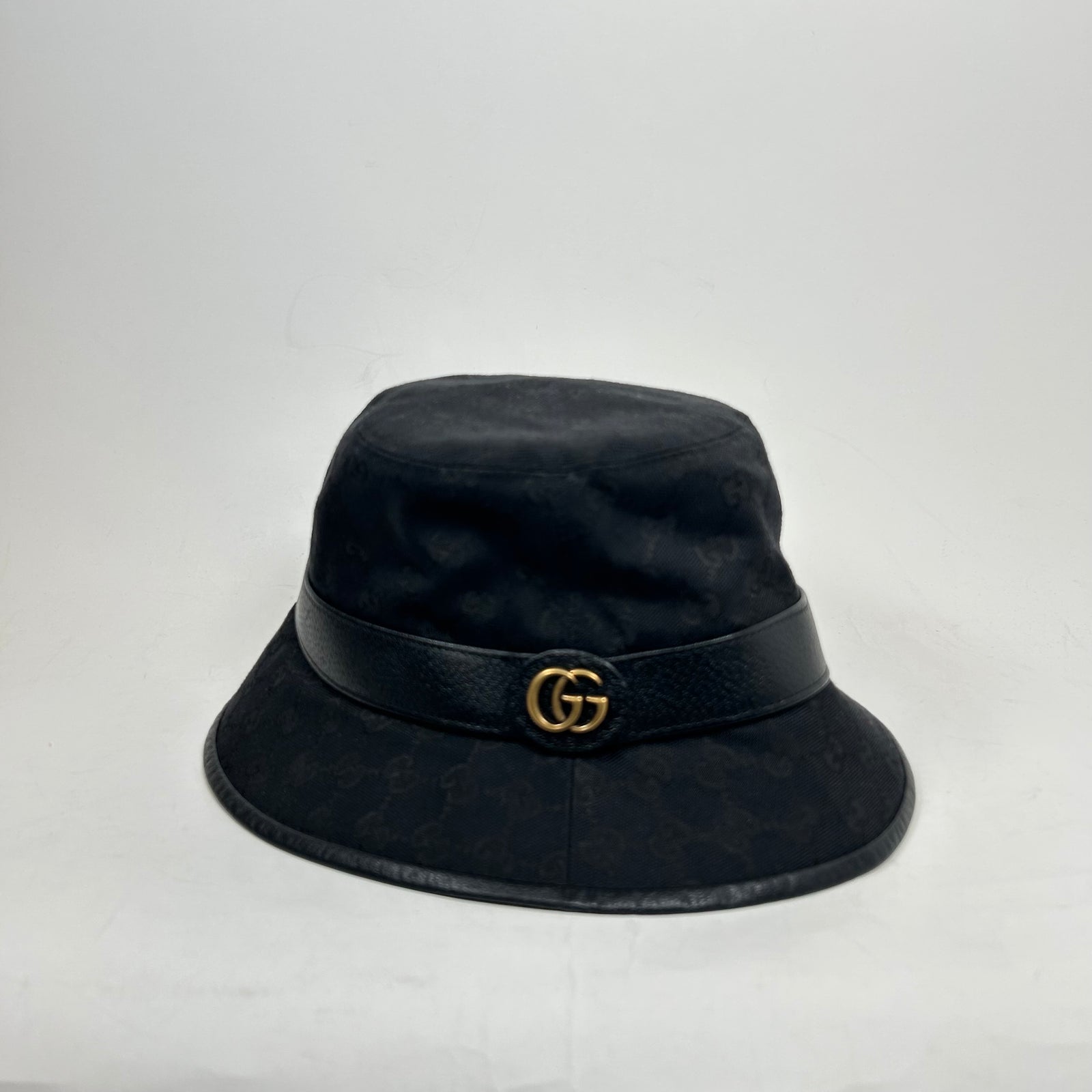 Gucci Black GG Canvas Bucket Hat Size L