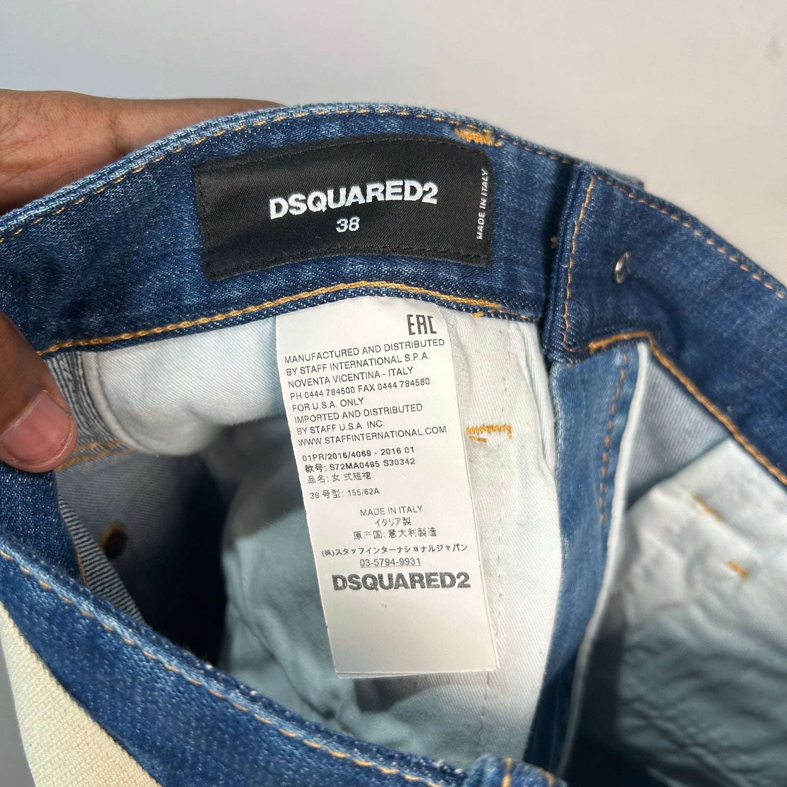 Dsquared Inside Out Denim Skirt Size 38/XS
