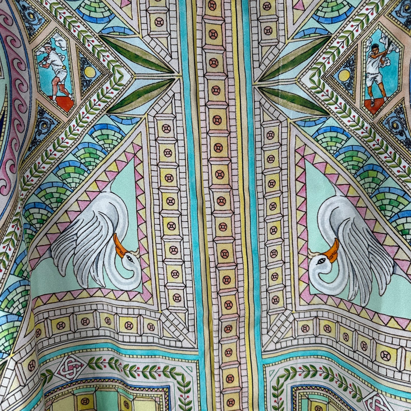 Casablanca Painted Glass Button-Up Silk Shirt Size S