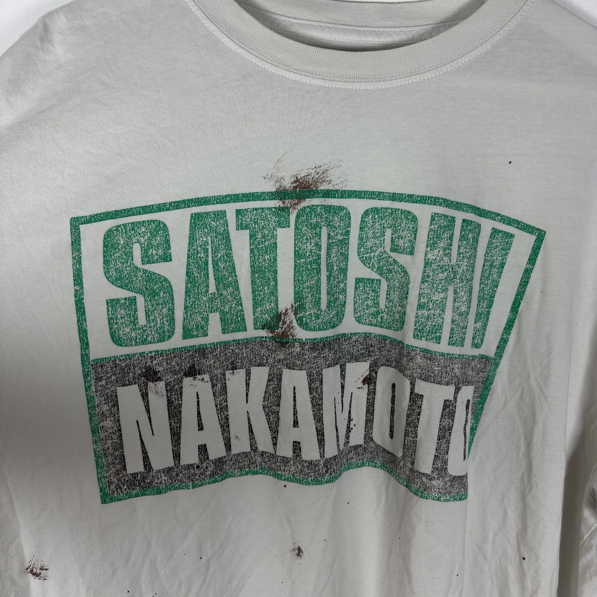 Satoshi Nakamoto Distressed Logo T-Shirt