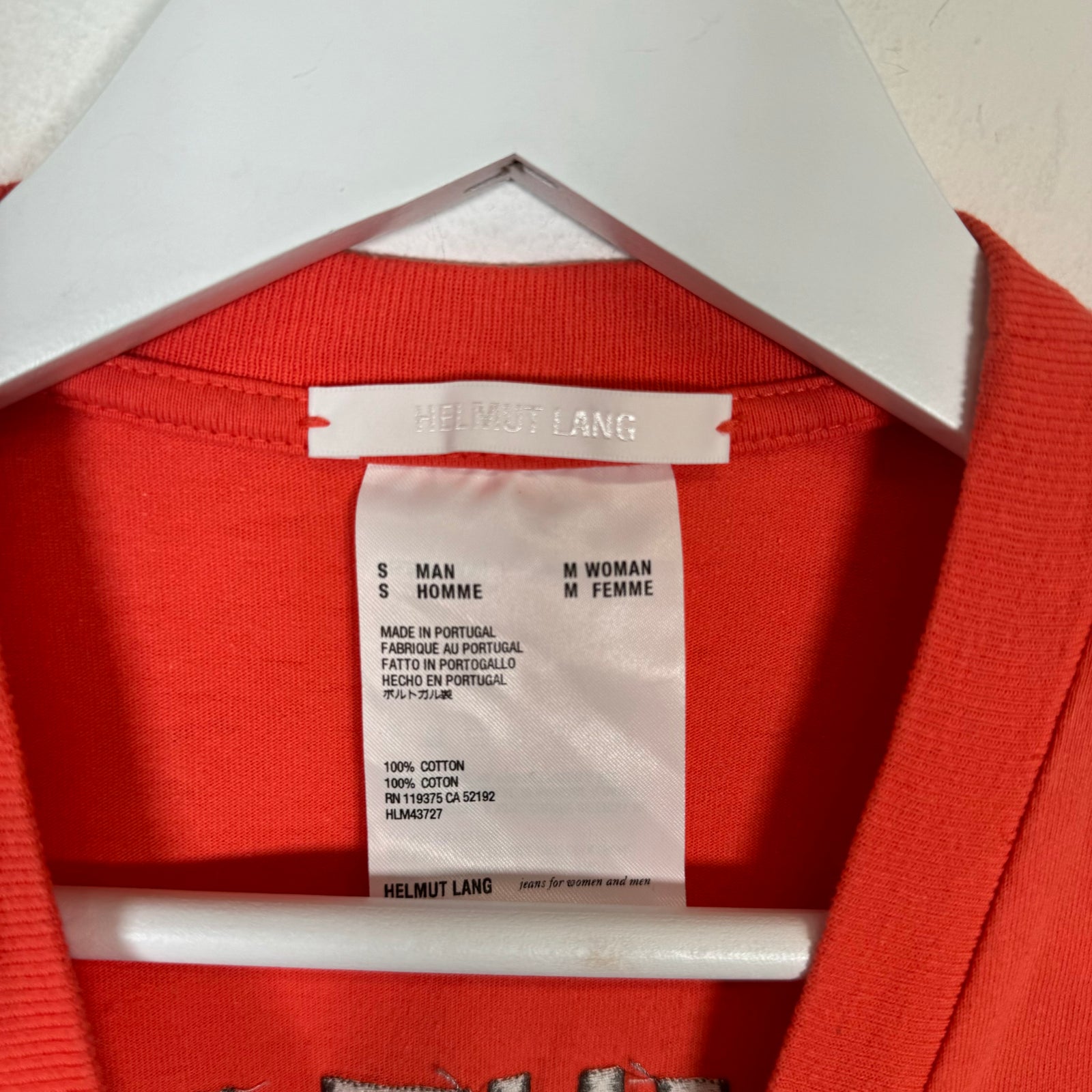 Helmut Lang Pink 'Divide By 2' Tee Size S