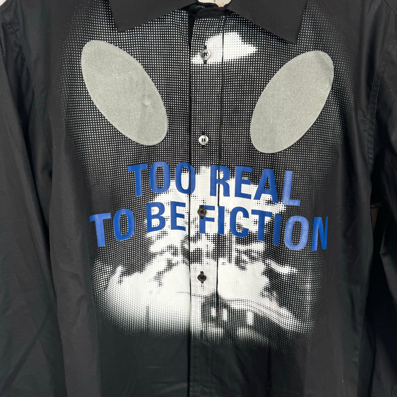 Walter Van Beirendock Black Fiction Button Up Shirt Size L