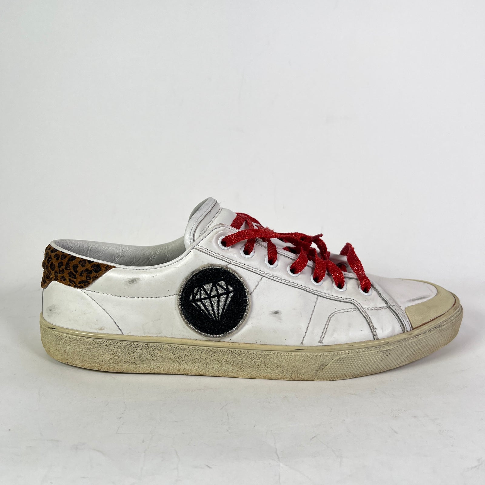 Saint Laurent SL 37 Diamond Leather Court Sneakers