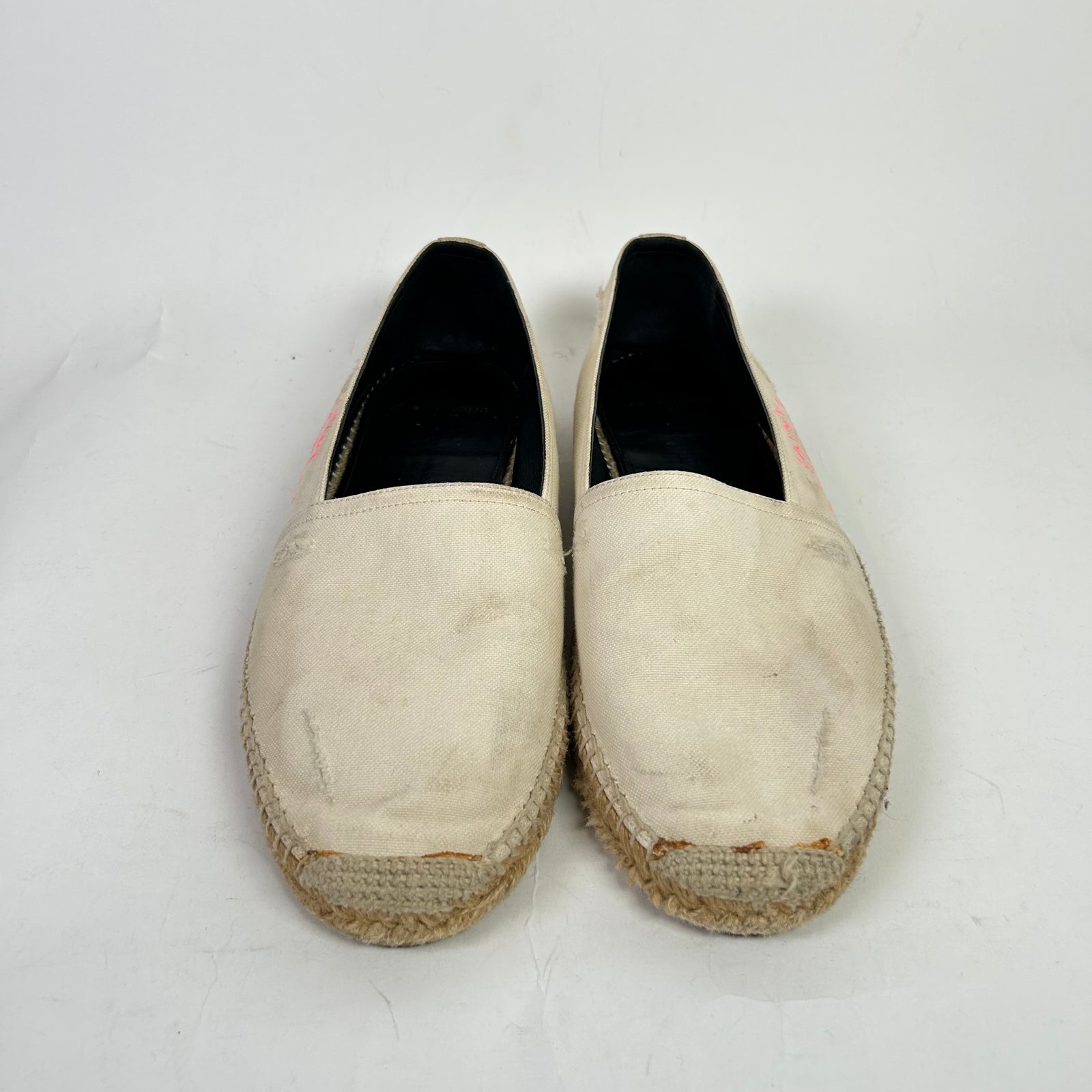 Saint Laurent Canvas Signature Embroidered Espadrilles