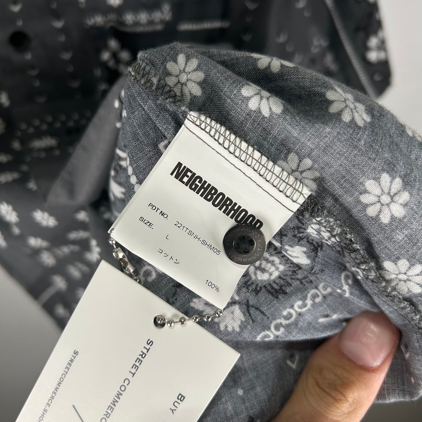 Neighborhood Grey Bandana Button-Up Shirt Size L