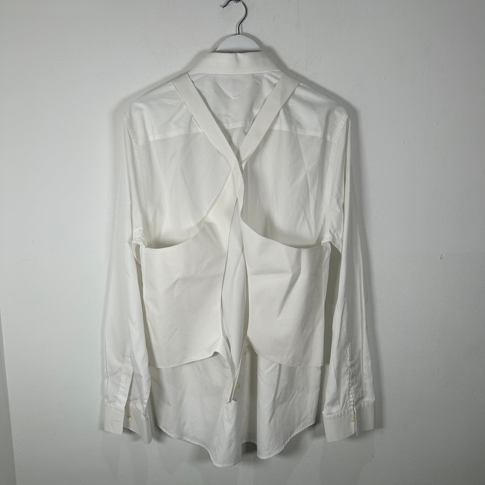 Helmut Lang White Back Bondage Button-up Shirt Size XXL