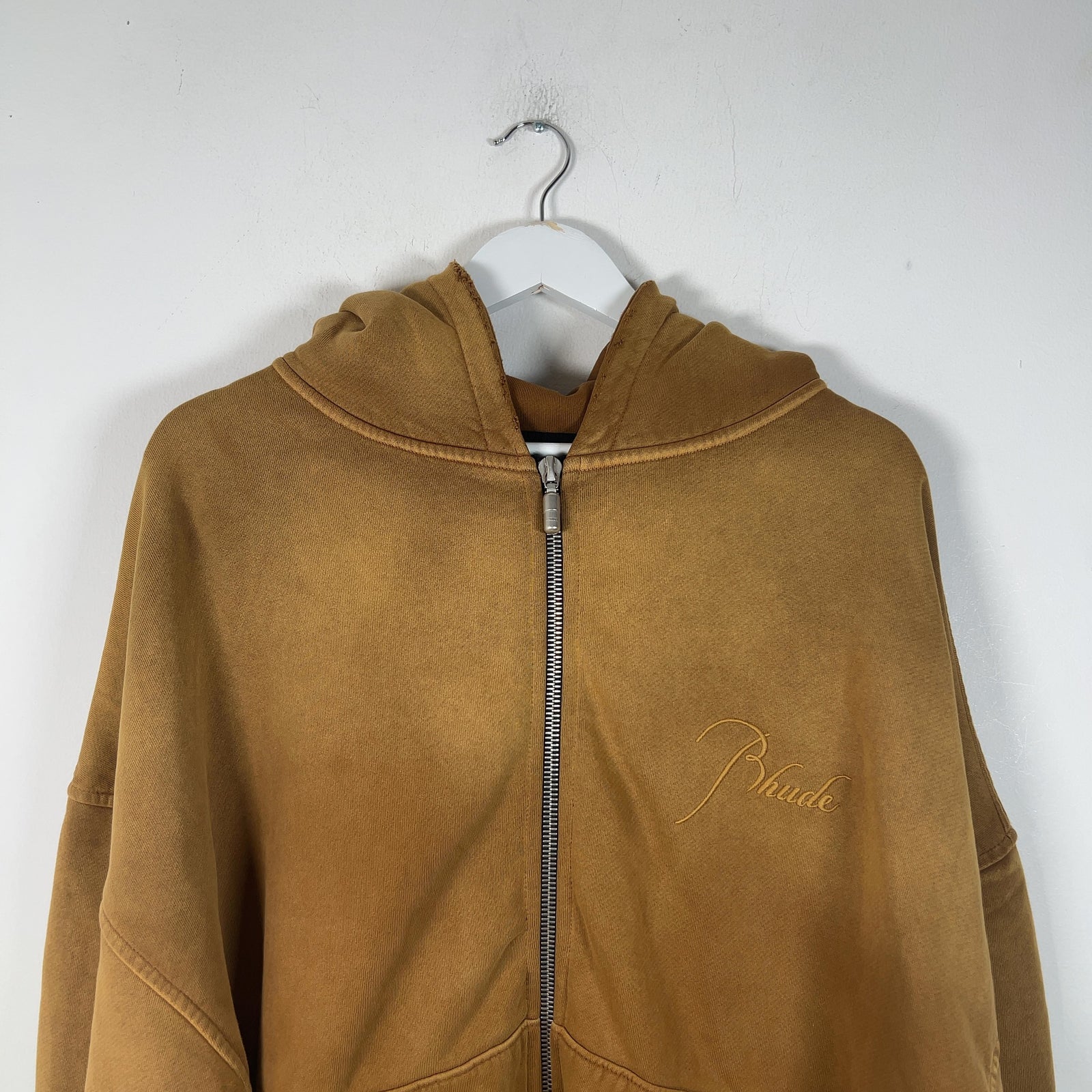 Rhude Sundry Embroidered Logo Zip Up Hoodie