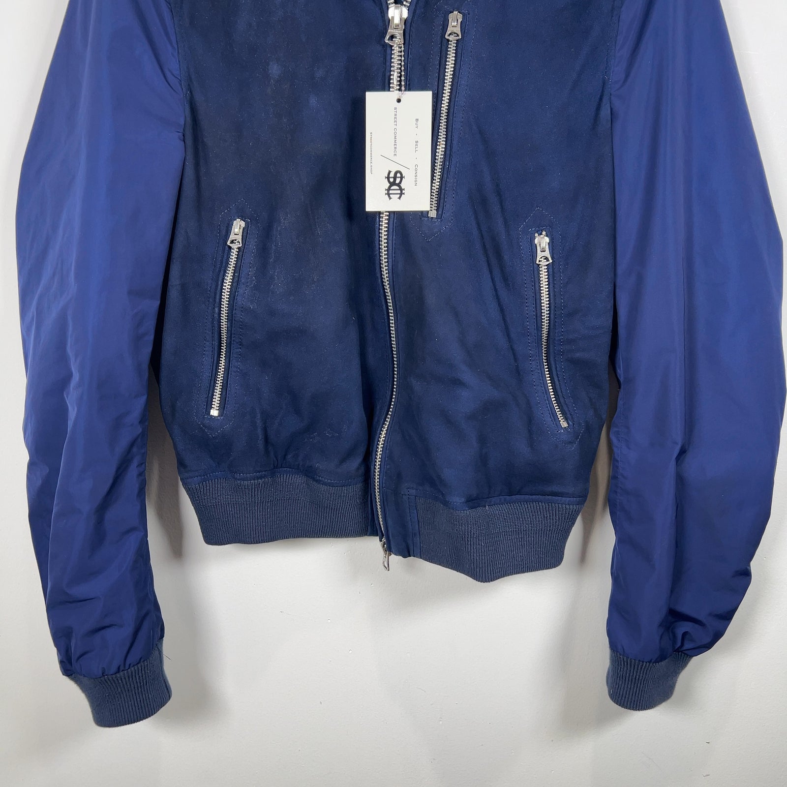 Burberry Brit Navy Nylon Sleeved Bomber