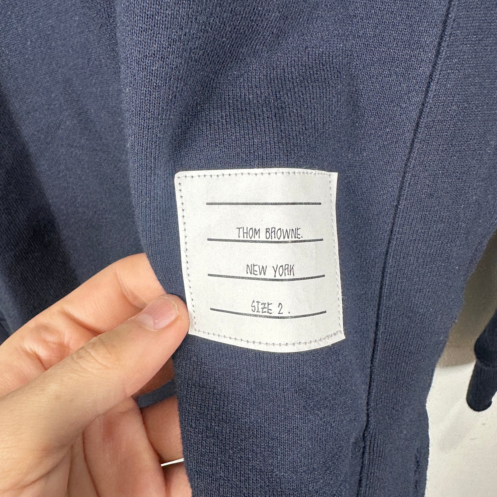 Thom Browne Navy 4 Bar Crewnneck Size 2