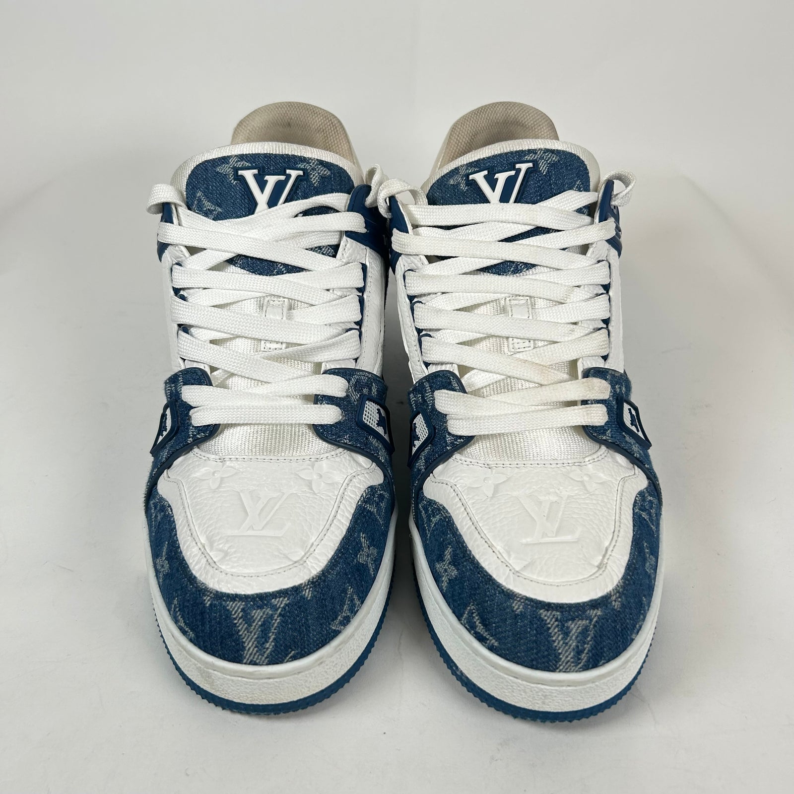 Louis Vuitton Blue Denim Monogram Trainer Size LV 10