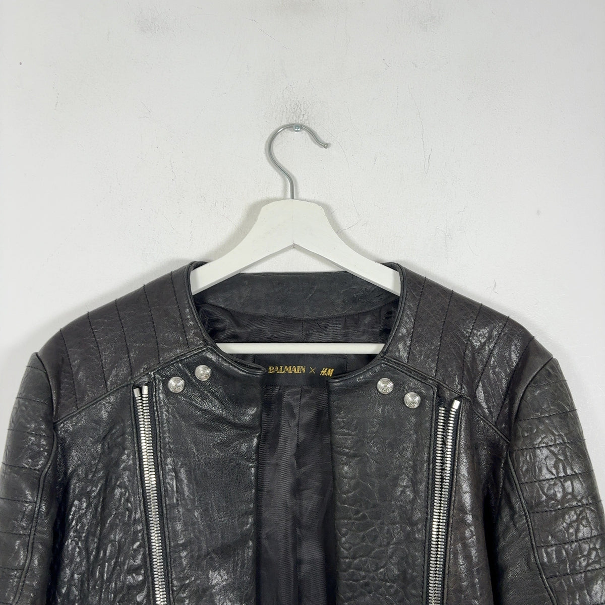 Balmain x HM AW15 Double Zip Leather Biker Jacket