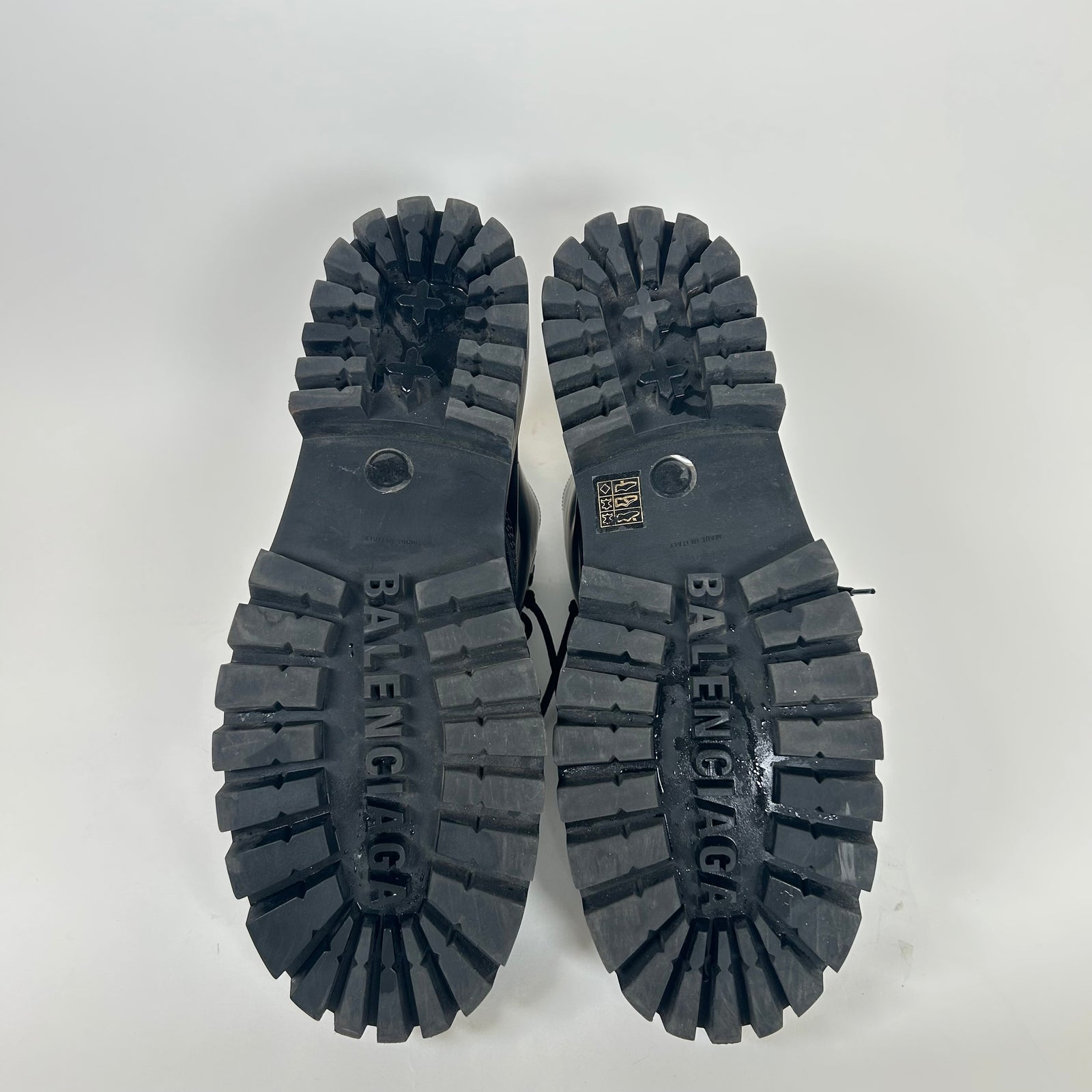 Balenciaga Black Leather Strike Boot Size 12