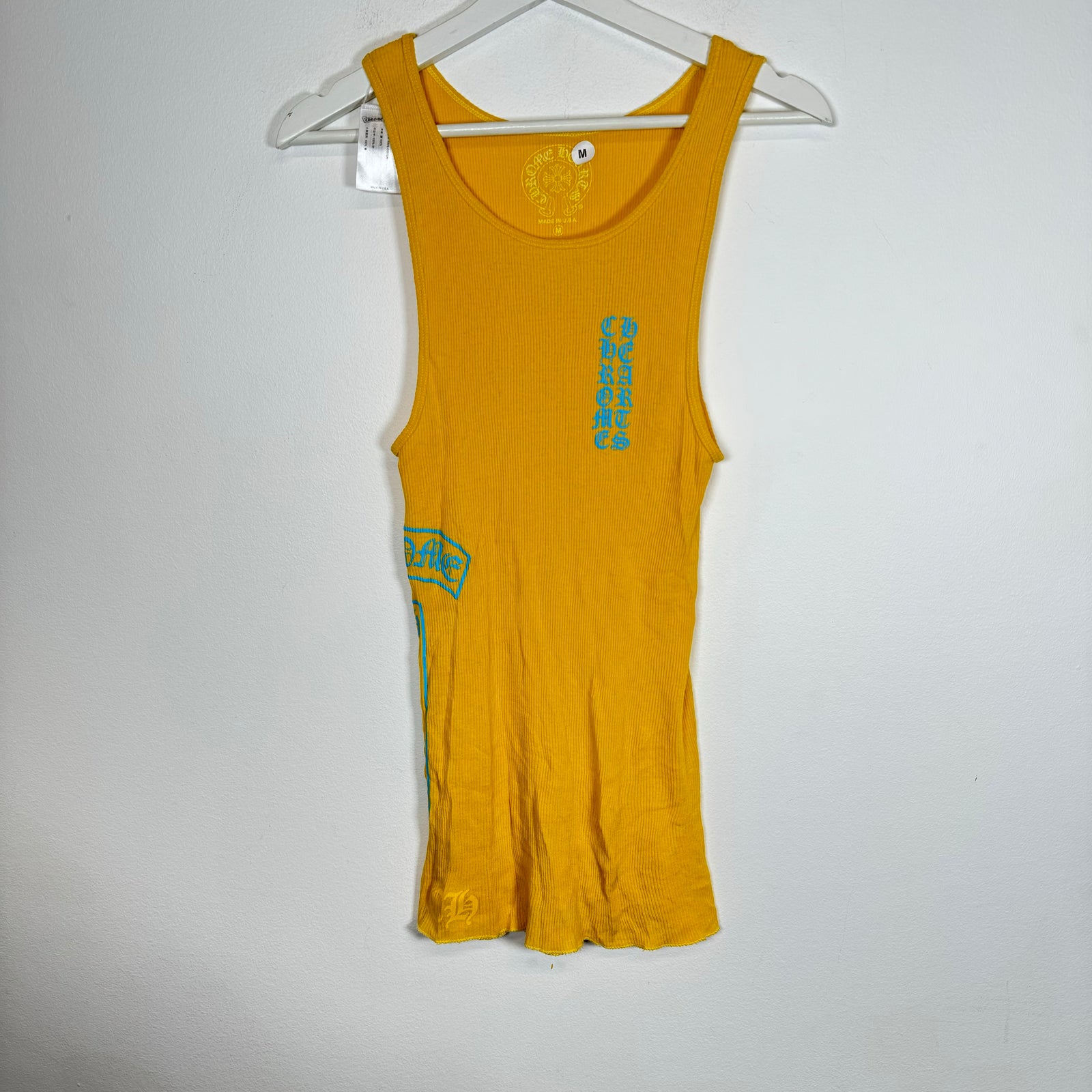 Chrome Hearts Yellow T-Bar Ribbed Tank Top