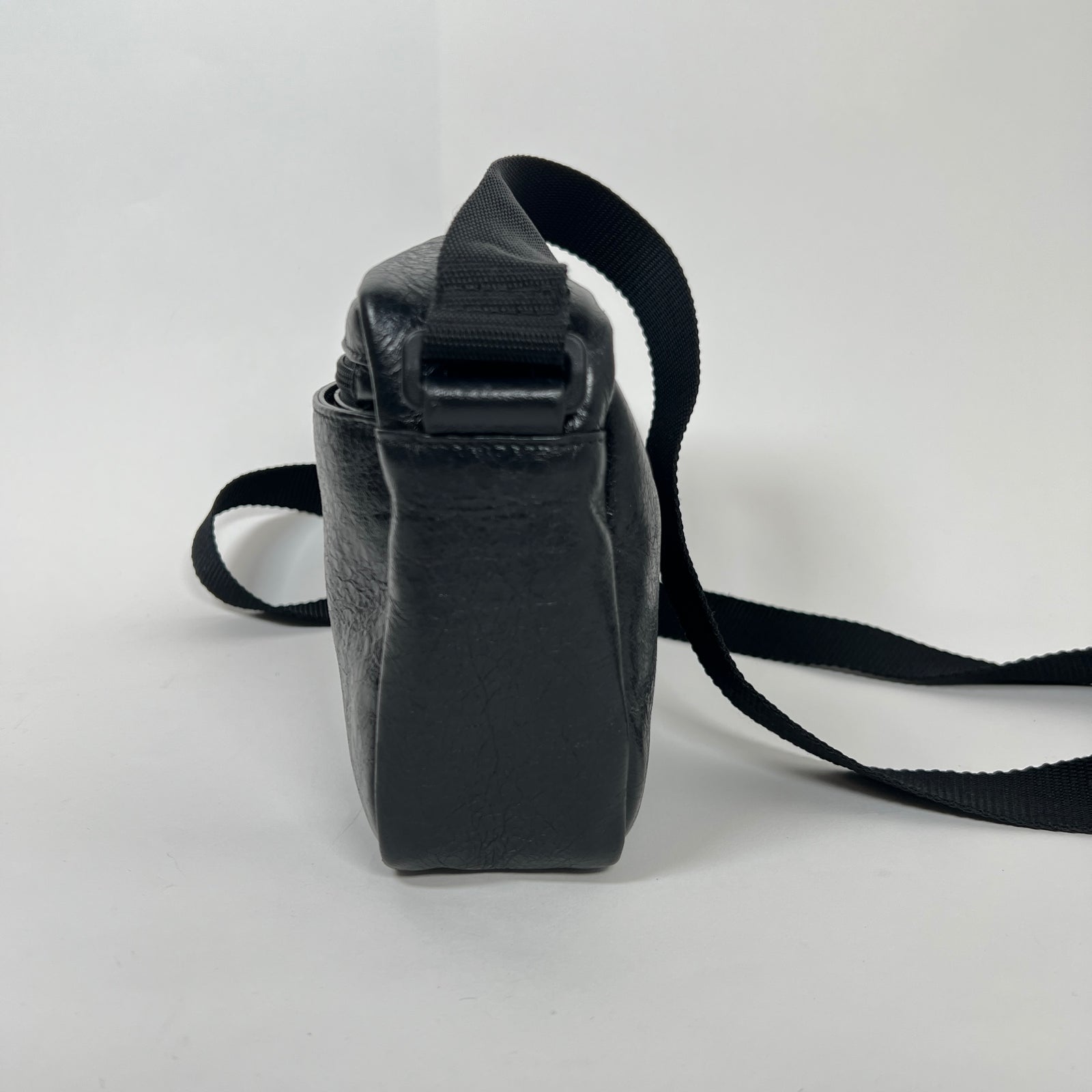 Balenciaga Black Leather Small Logo Crossbody Bag