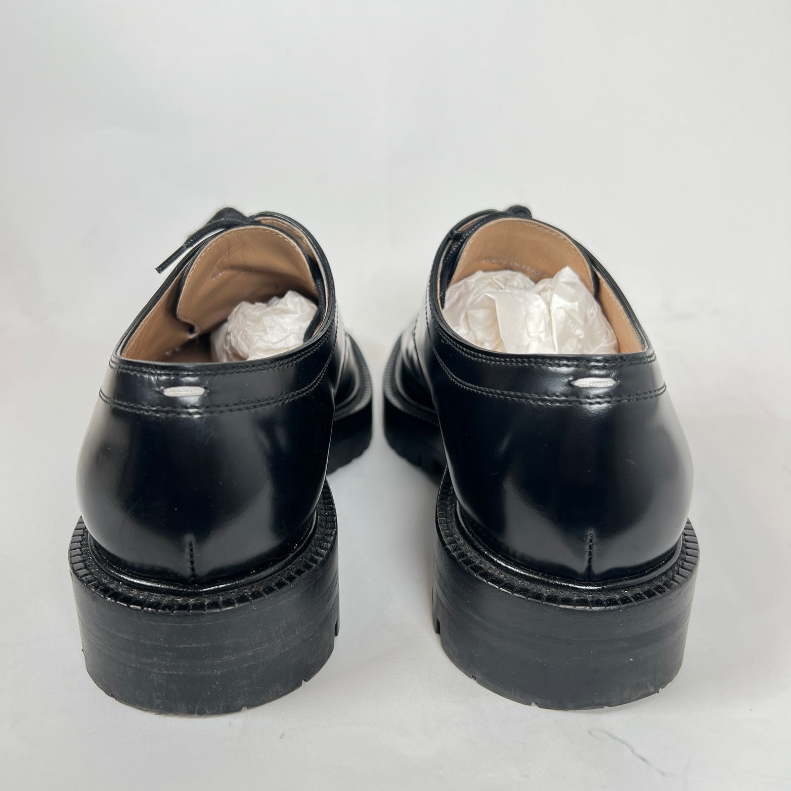Maison Margiela Black Tabi Derbys Size 38