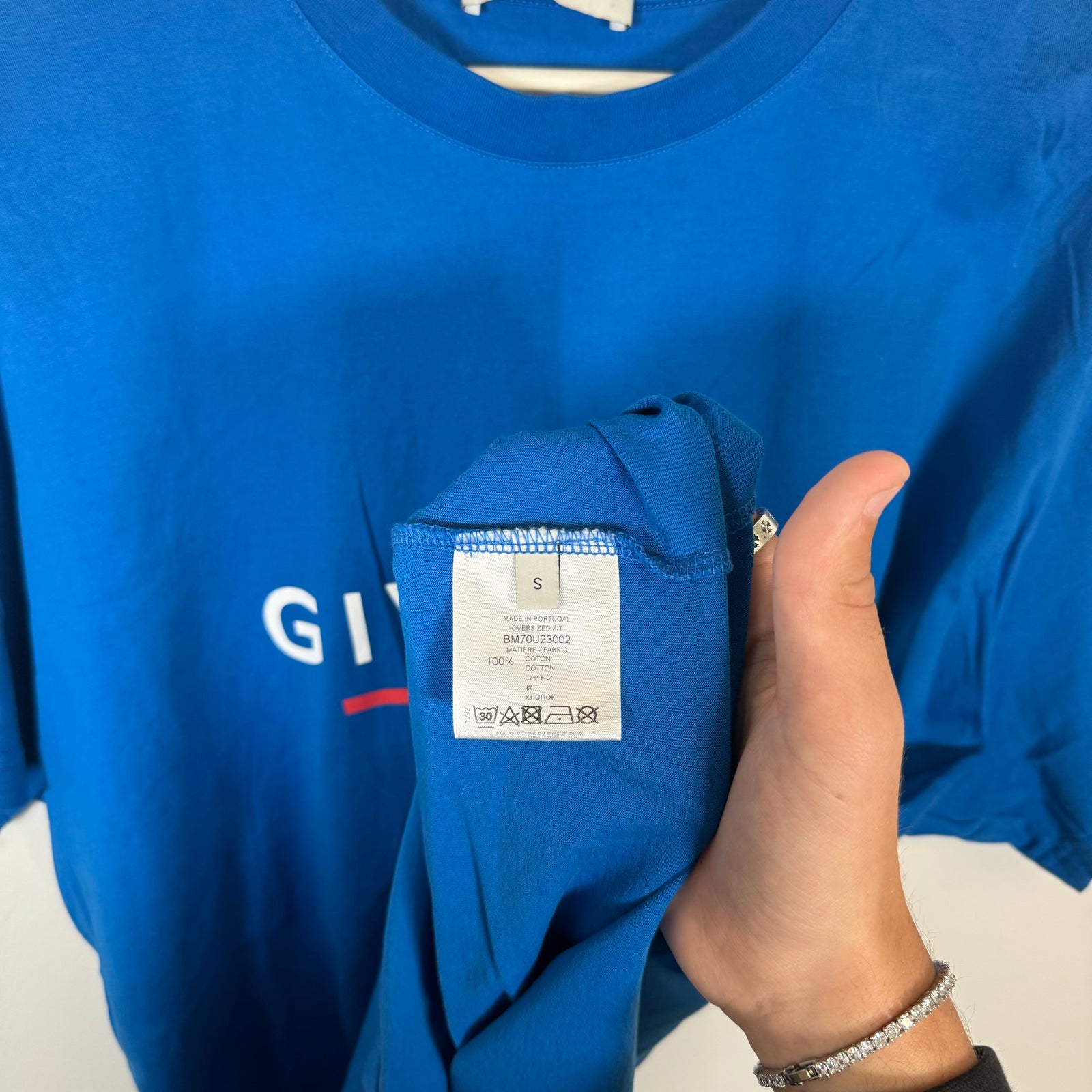 Givenchy Blue Paris Logo Tee Size S
