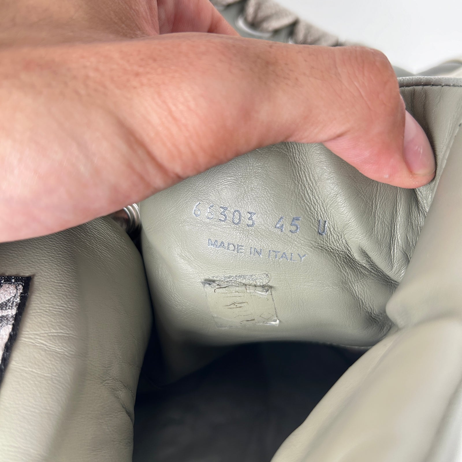 Rick Owens Light Gray Padded Jumbo-Lace Ramone Size 45