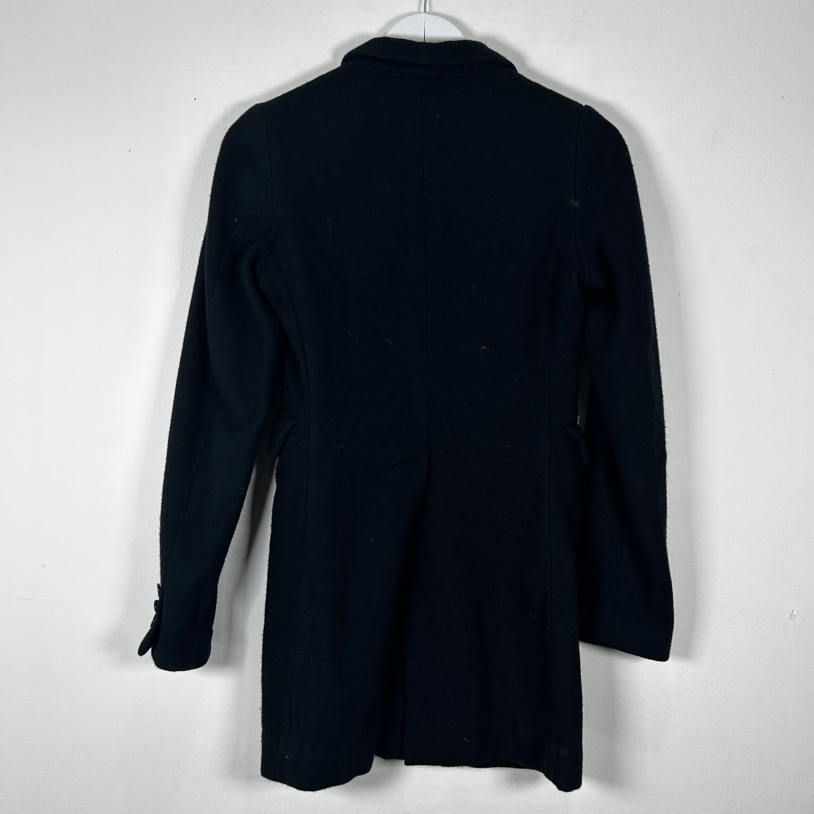 CDG Black Wool Trench Coat Size XXS