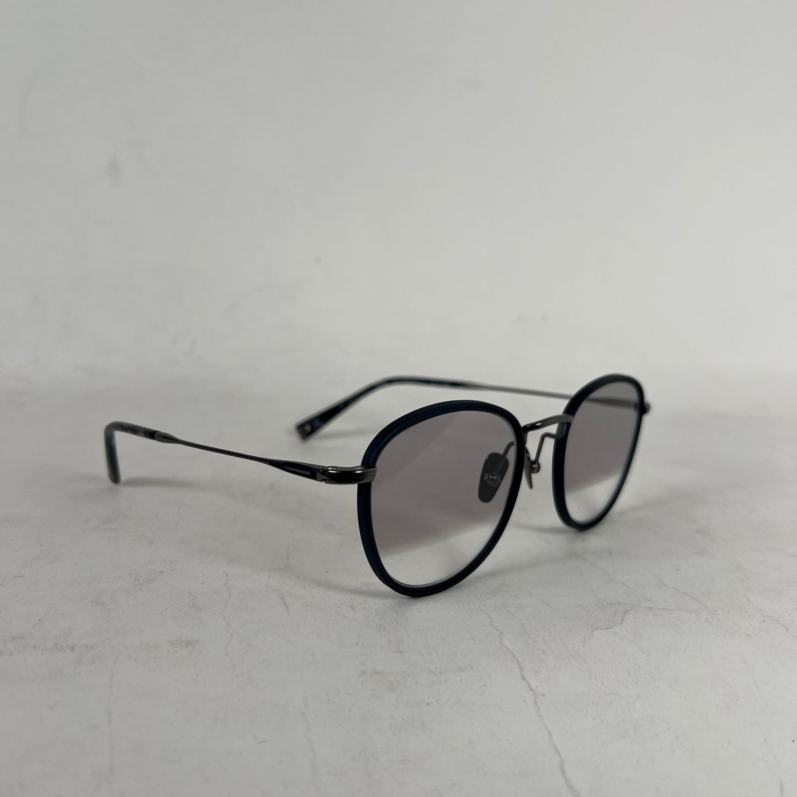 John Varvatos Navy Thin Oval Sunglasses