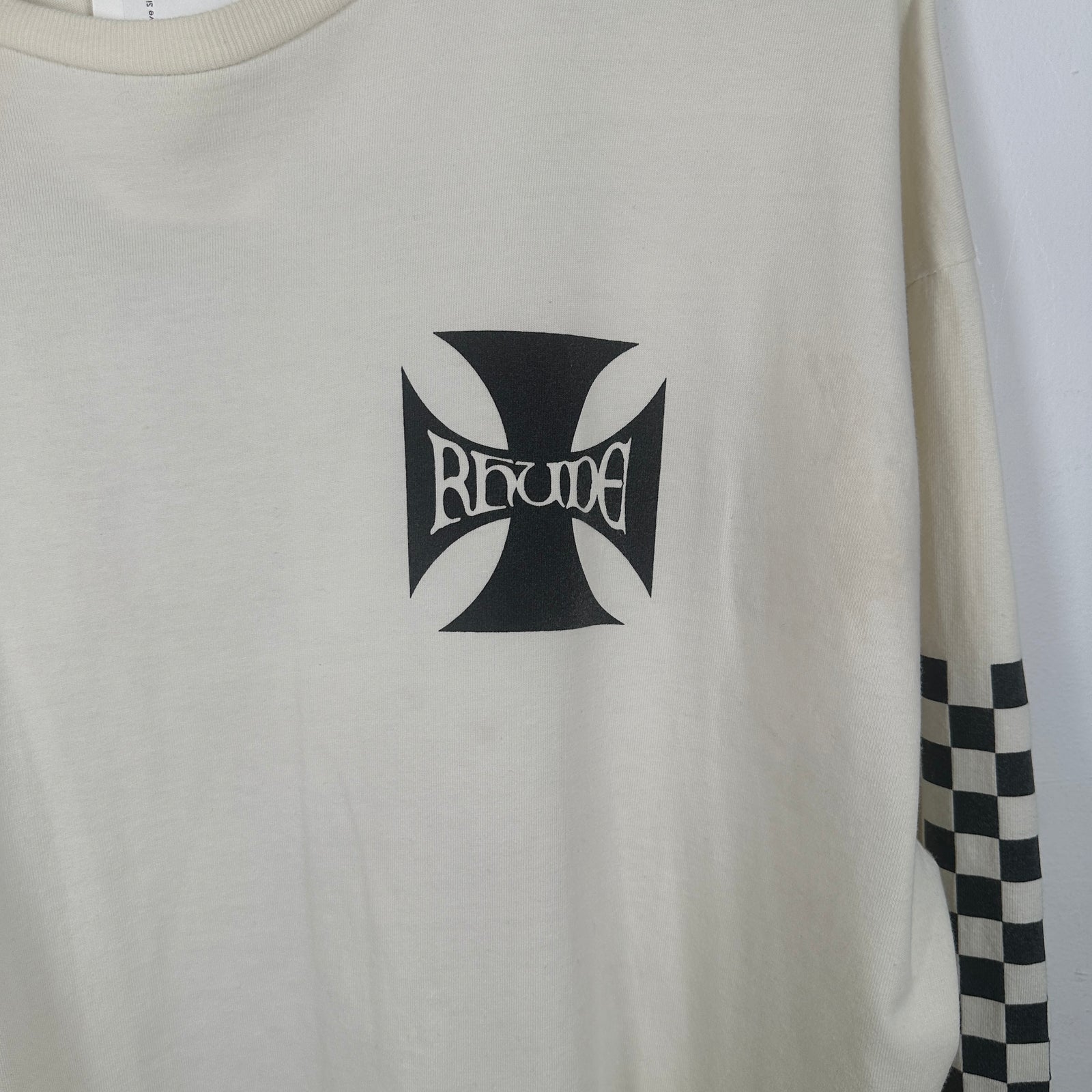 Rhude Iron Cross Checkered Longsleeve Size M