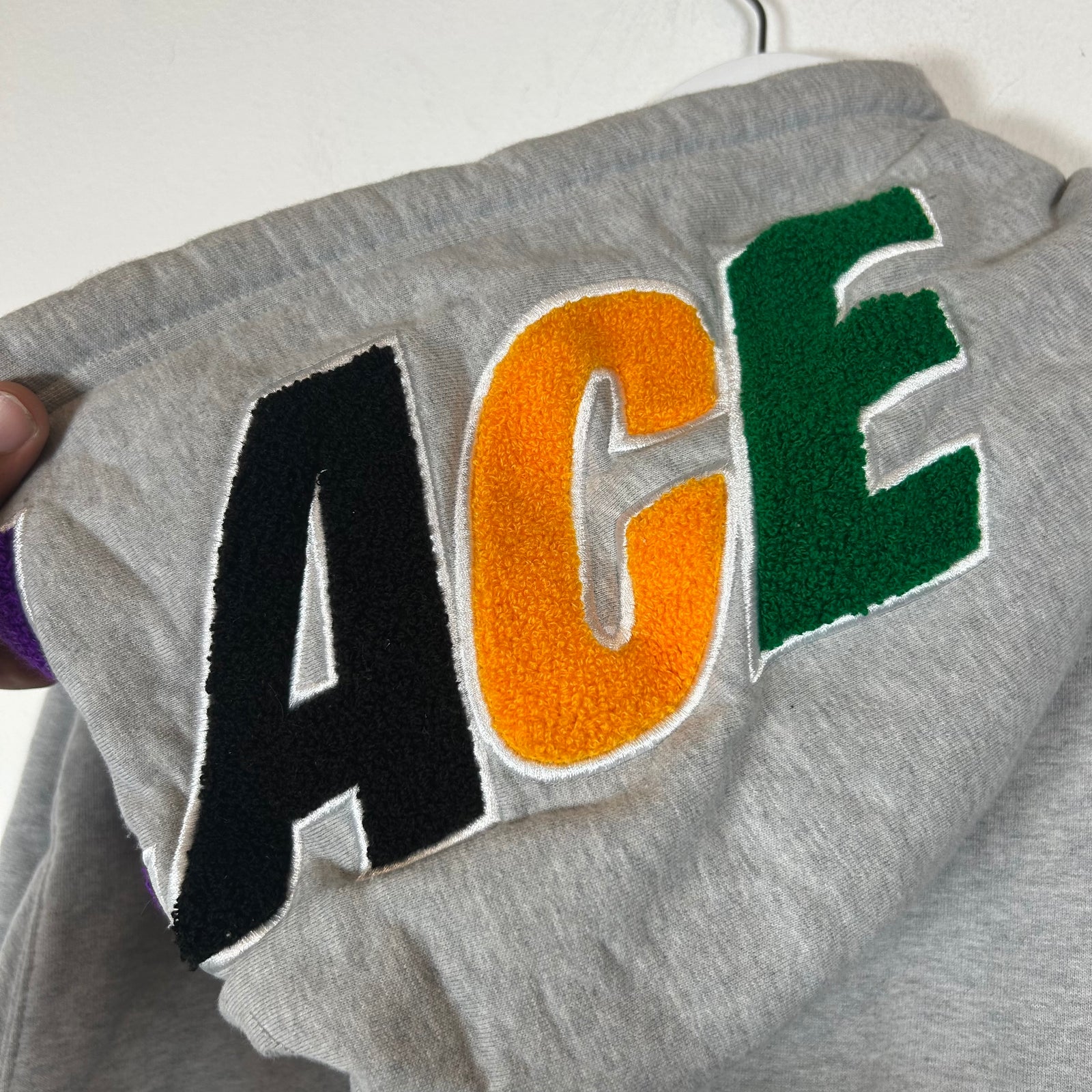 Palace Grey Hood Logo Hoodie Size XL