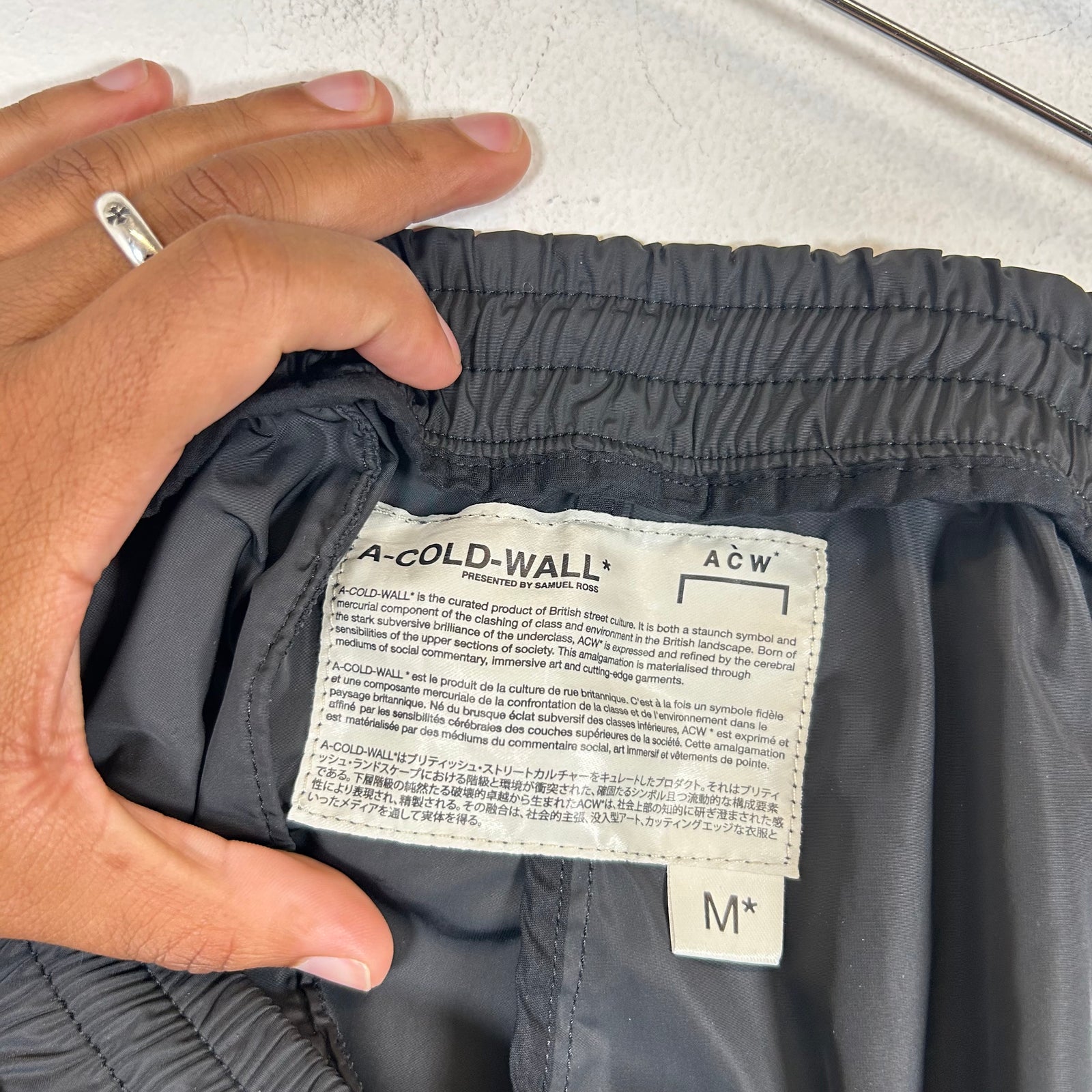ACW Black Cargo Track Pants Size M