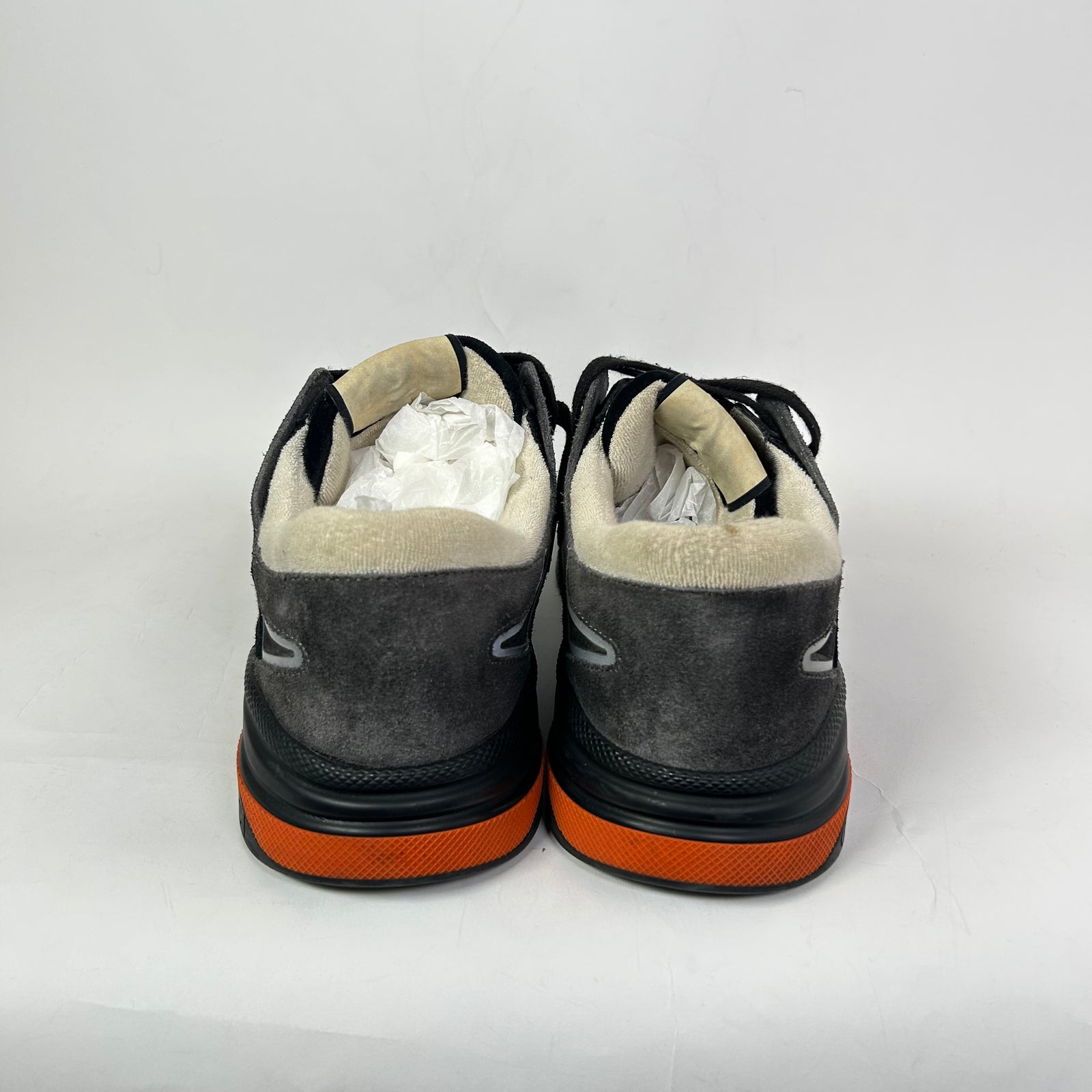 Gucci Black/Orange Suede Ultrapace Sneaker Size GG 11.5