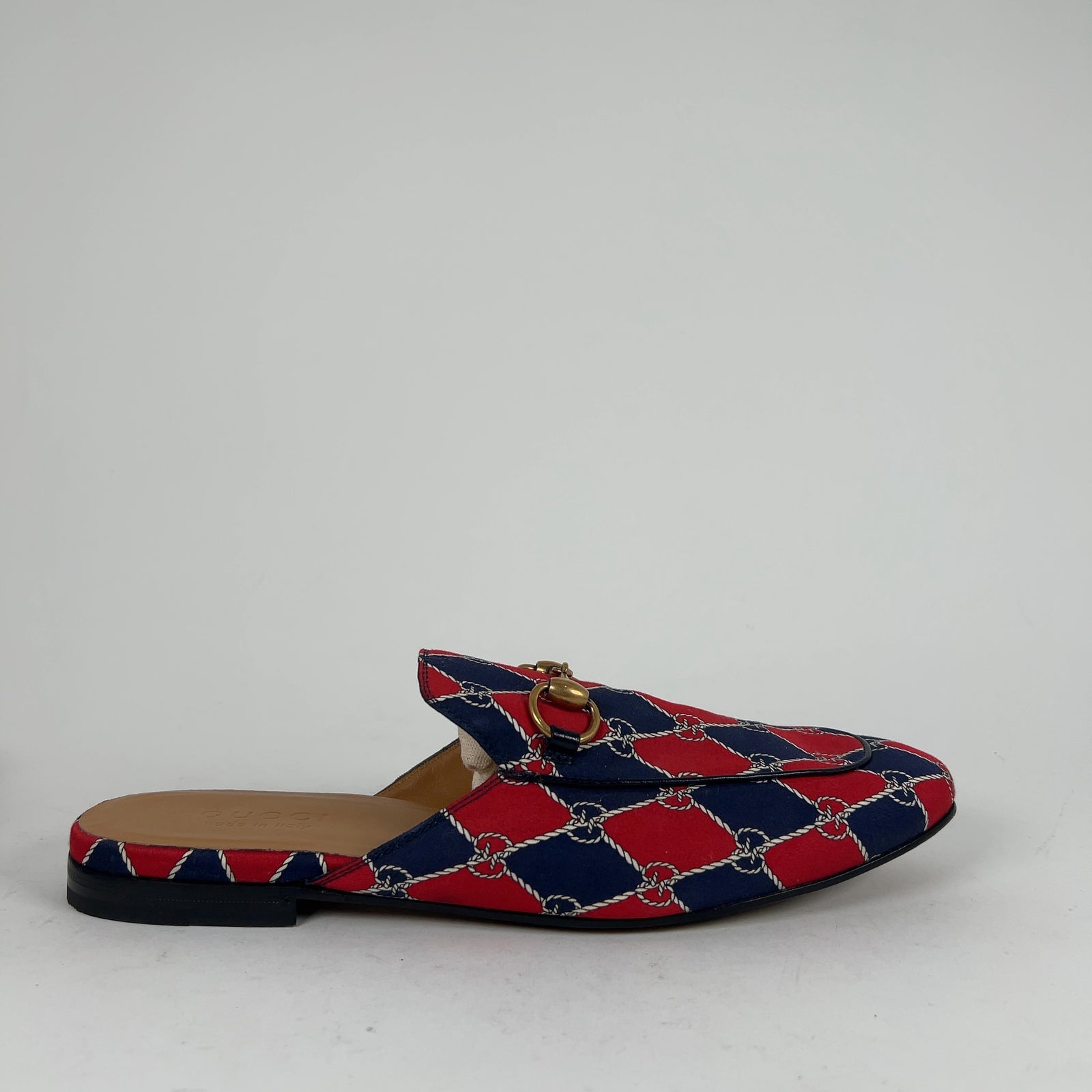 Gucci Rhombus GG Horsebit Princetown Mules